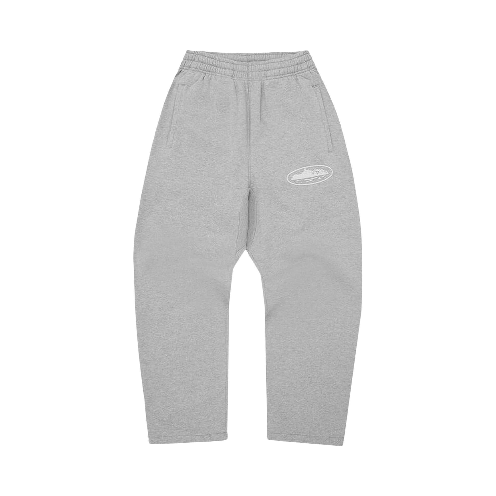 Pre-owned Corteiz Island Puff Print Open Hem Pant 'heather Grey' | Men's Size Xl In Gray