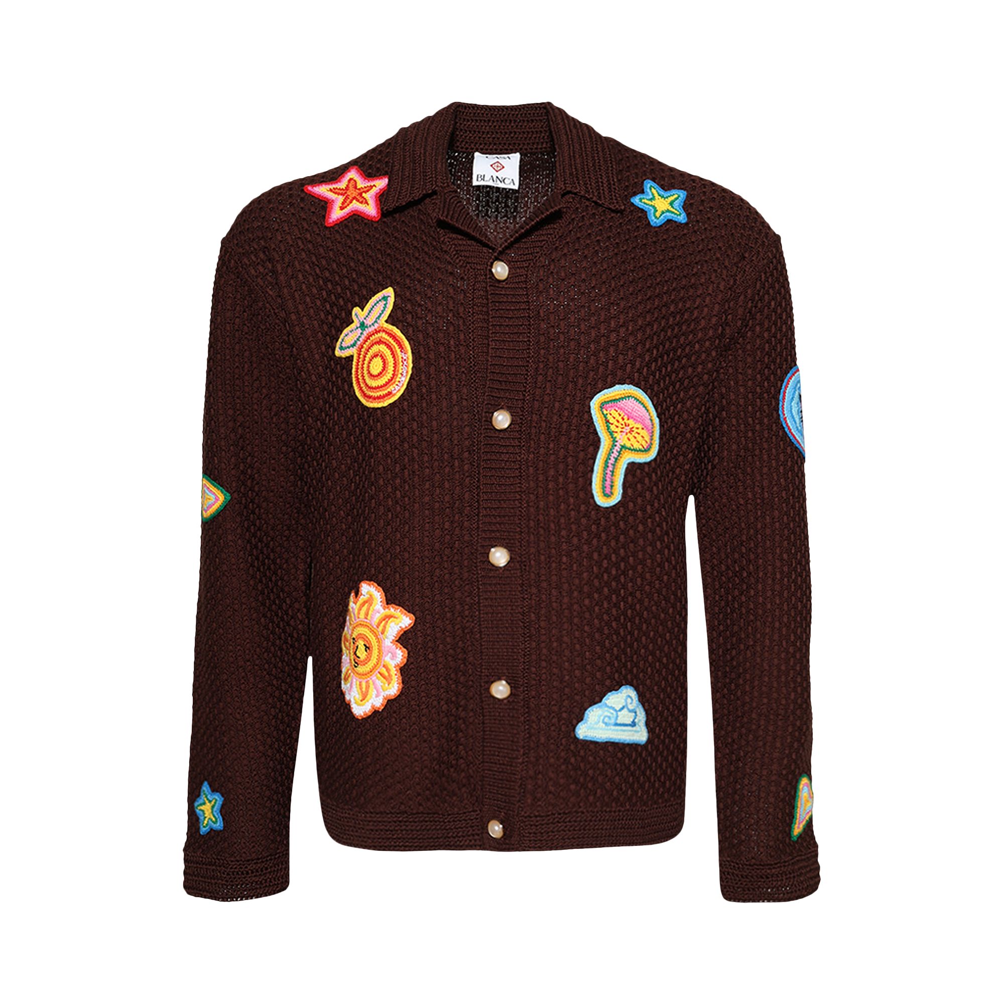 Pre-owned Casablanca Motif Crochet Shirt 'brown' | Men's Size M