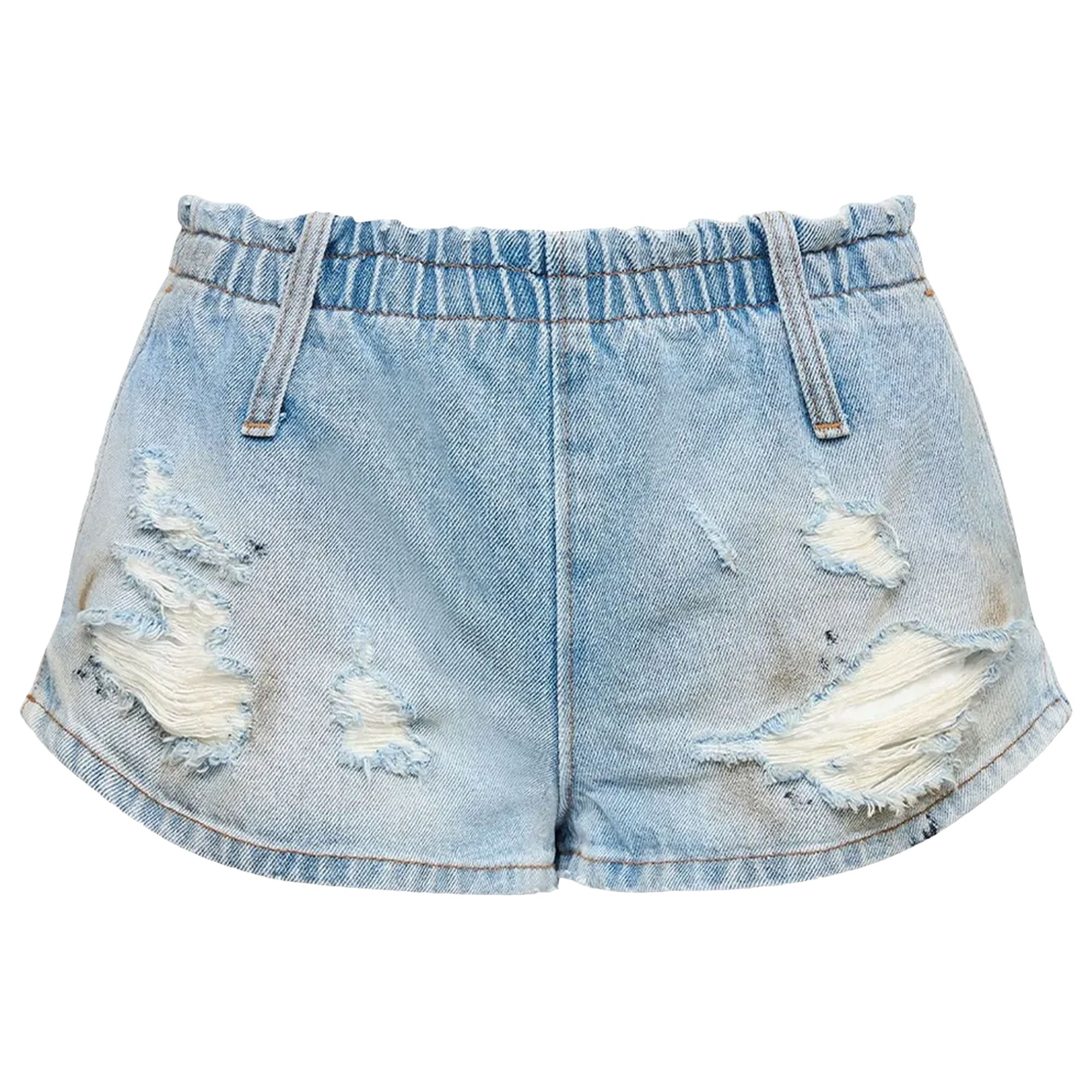 Pre-owned Mm6 Maison Margiela Denim Shorts 'medium Blue' | Women's Size 38