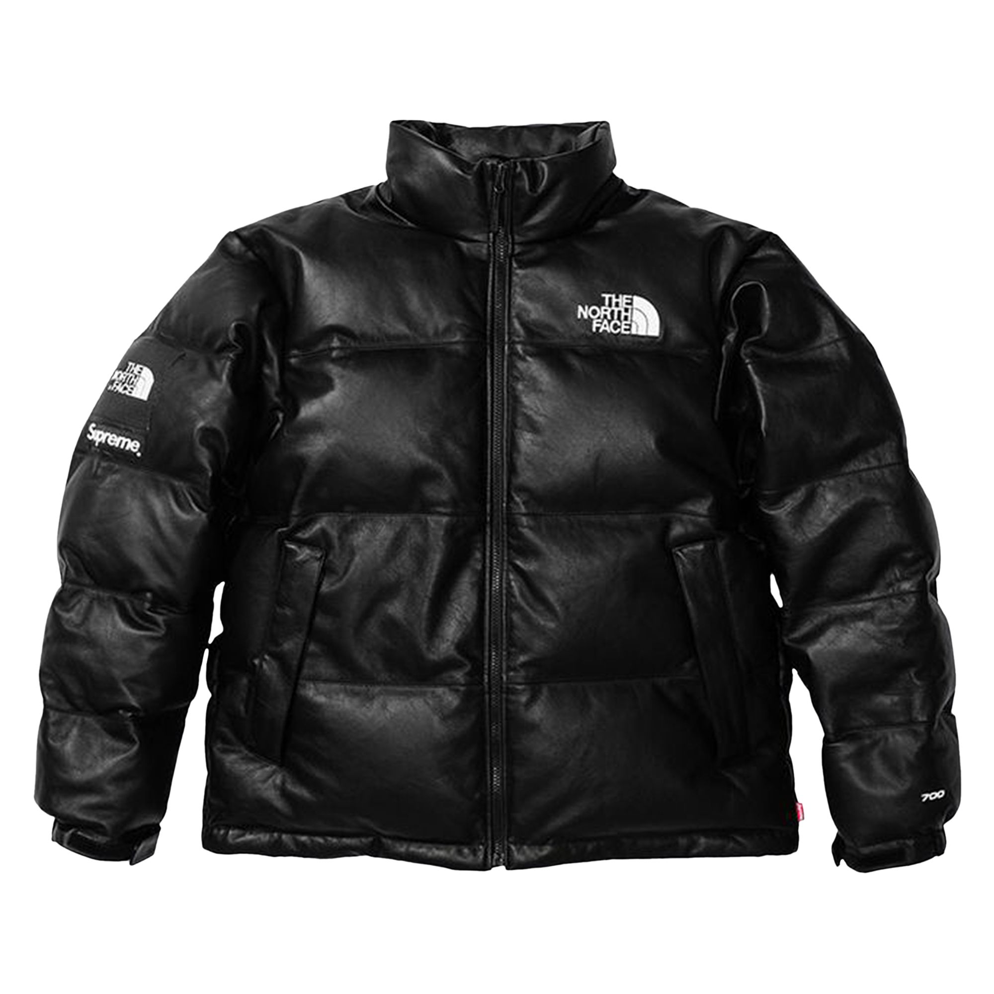 Pre-owned Supreme X The North Face Leather Nuptse Jacket 'black' | Men's Size Xl