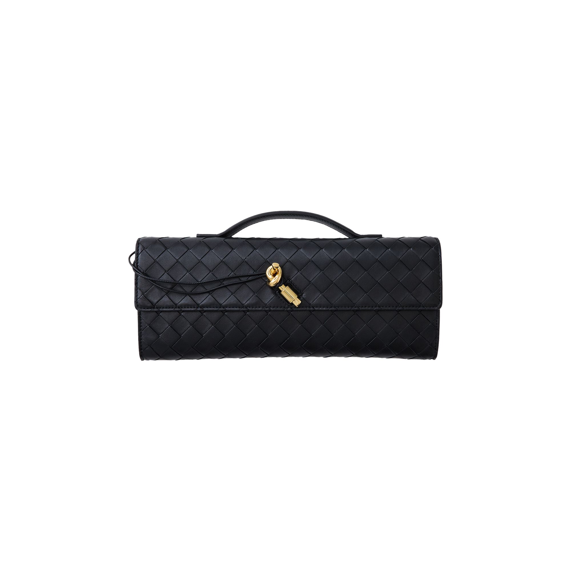 Pre-owned Bottega Veneta Andiamo Long Clutch 'black/brass' | Women's Size Onesize