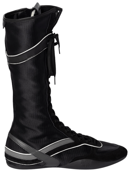 Miu Miu Wmns Gymnasium Boxeur Boot Black Anthracite Grey