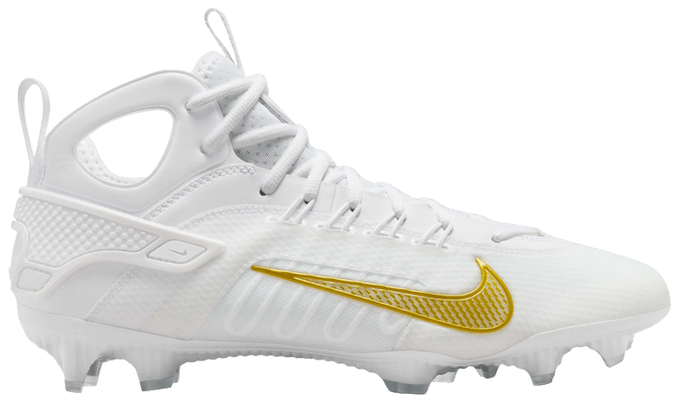 Nike Huarache 9 Elite Mid LAX White Metallic Vivid Gold