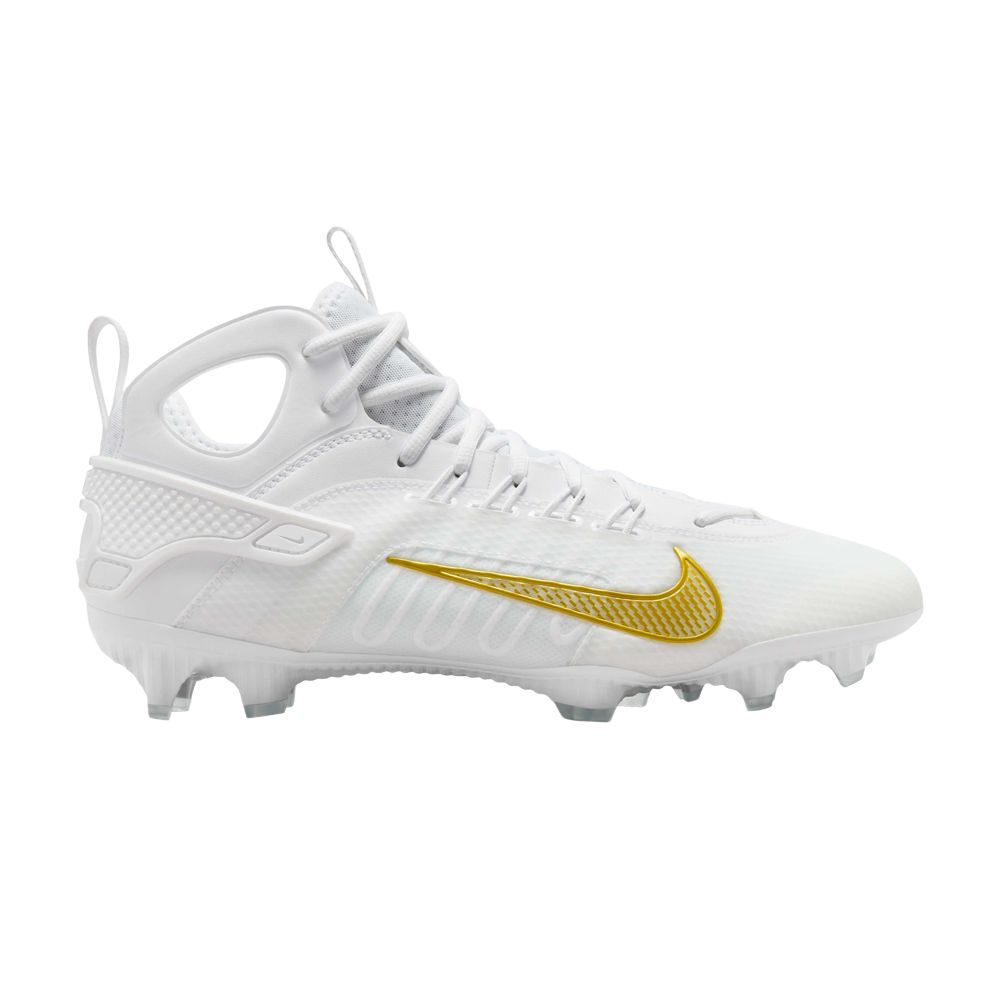 Nike Huarache 9 Elite Mid LAX 'White Metallic Vivid Gold' | Men's Size 9.5 - FD0088-100
