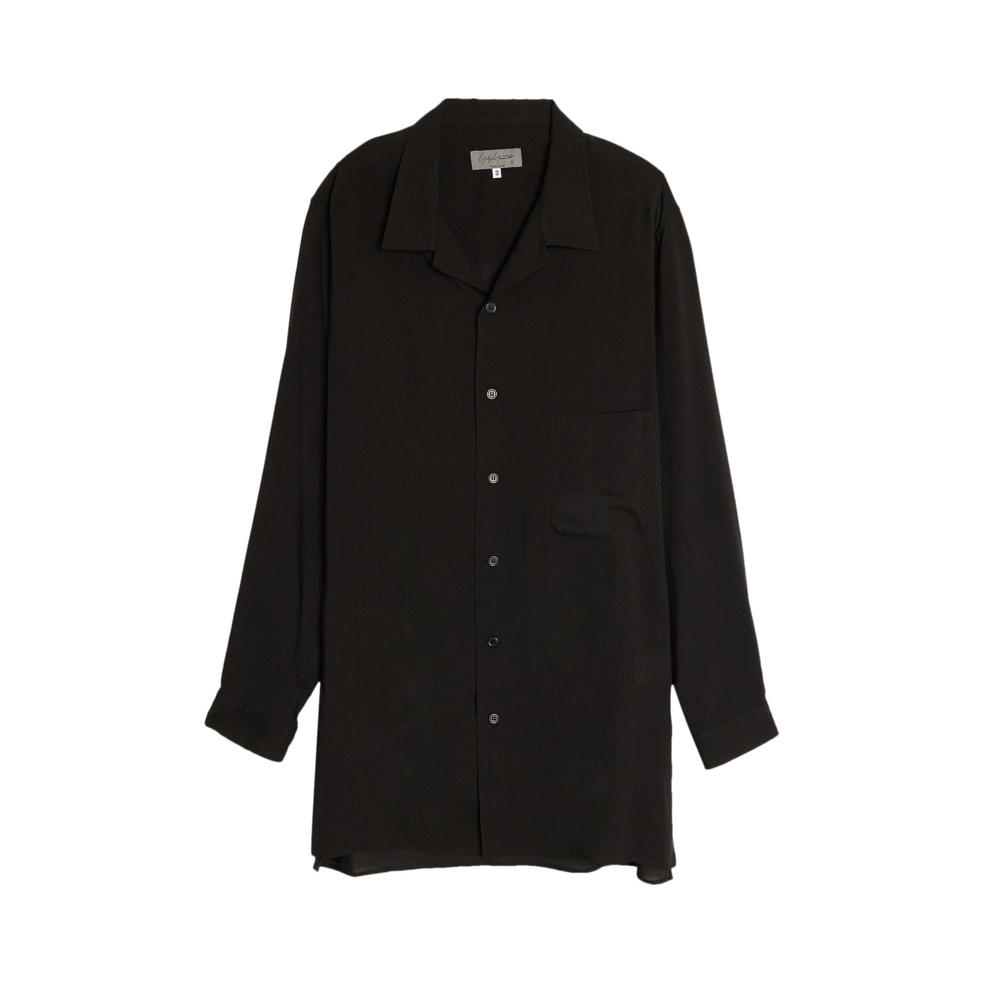 Pre-owned Yohji Yamamoto Pour Homme Open Collar Blouse 'black' | Men's Size 3