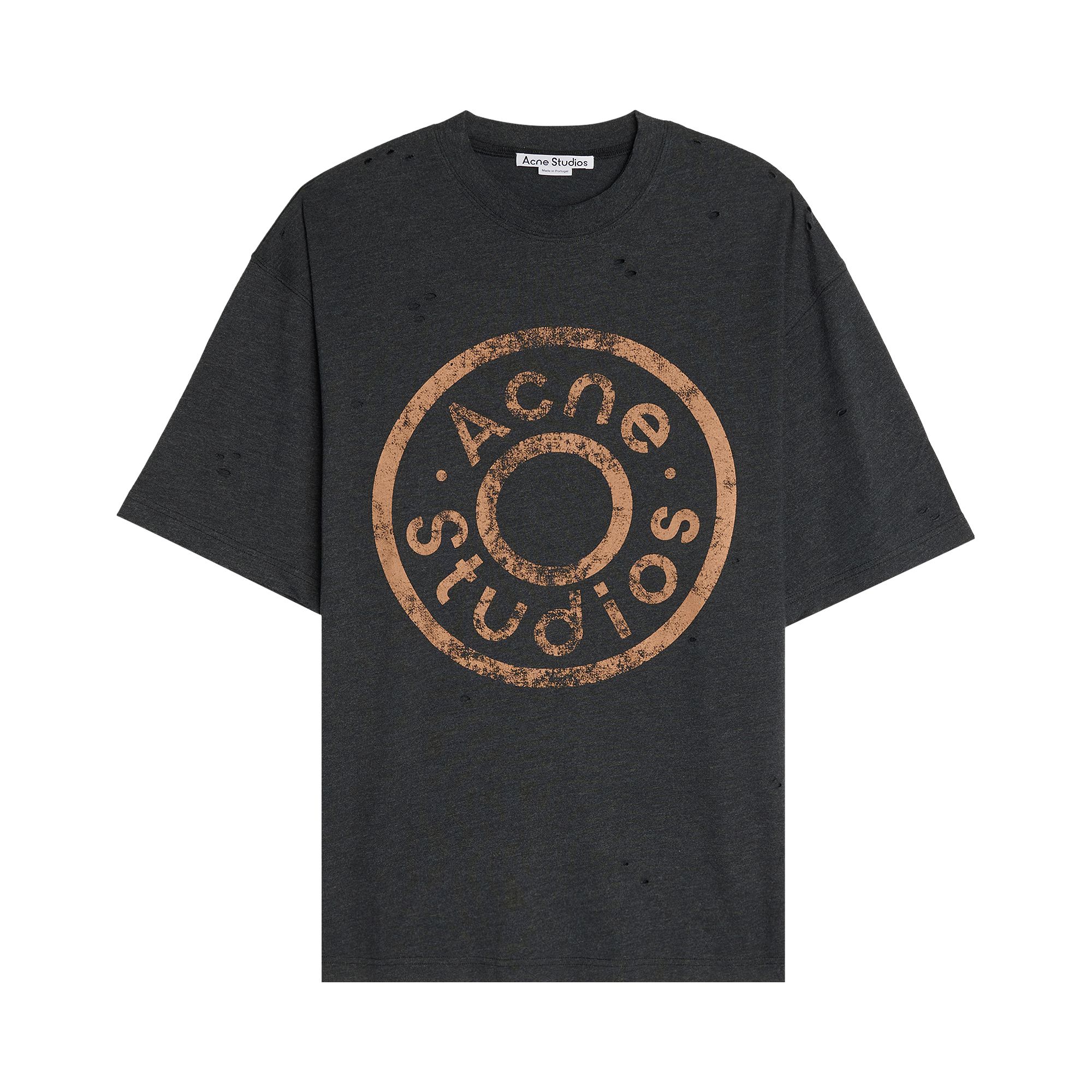 Pre-owned Acne Studios Logo T-shirt 'black Melange' | Men's Size Xl