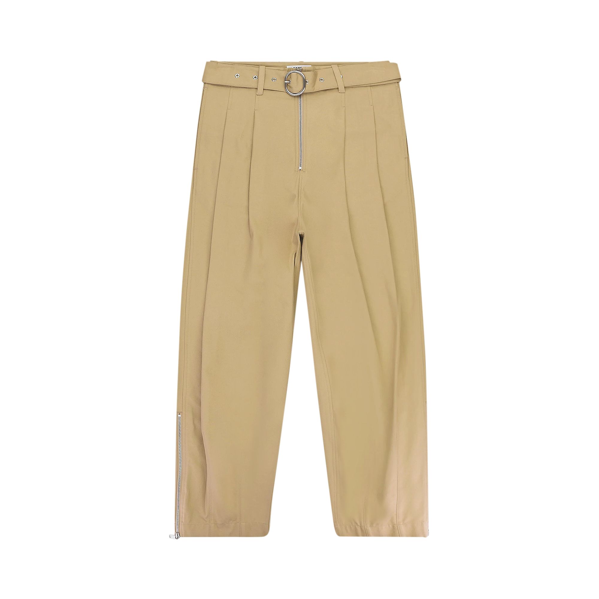 Pre-owned Jil Sander Belted Pleated Trousers 'beige' | Tan | Men's Size 54