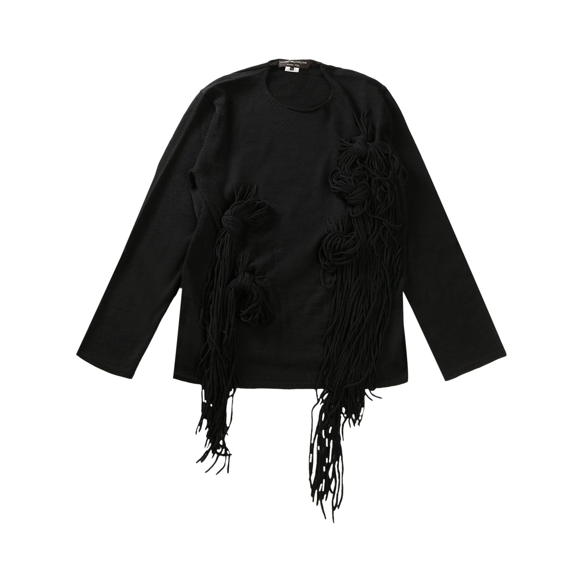 Pre-owned Comme Des Garçons Homme Deux Comme Des Garçons Homme Plus Fringe Decoration Sweater 'black' | Men's Size L