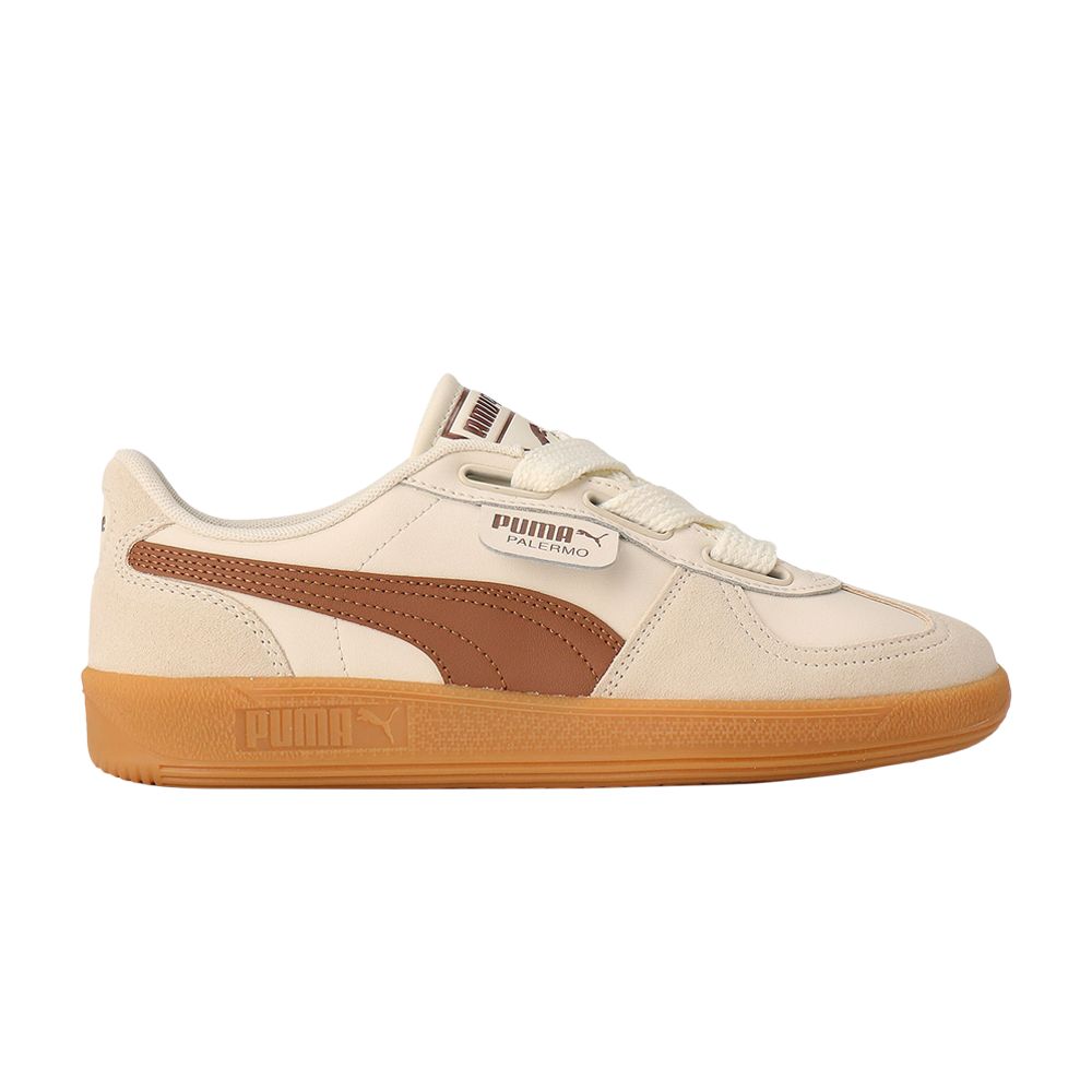 Pre-owned Puma Wmns Palermo Wide Lace Sd 'frosted Ivory Brown Mushroom' | Cream | Women's Size 9.5 In White