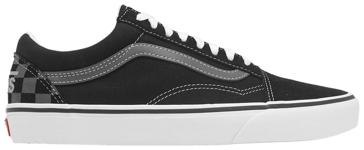 Vans Old Skool Logo Check   Black White
