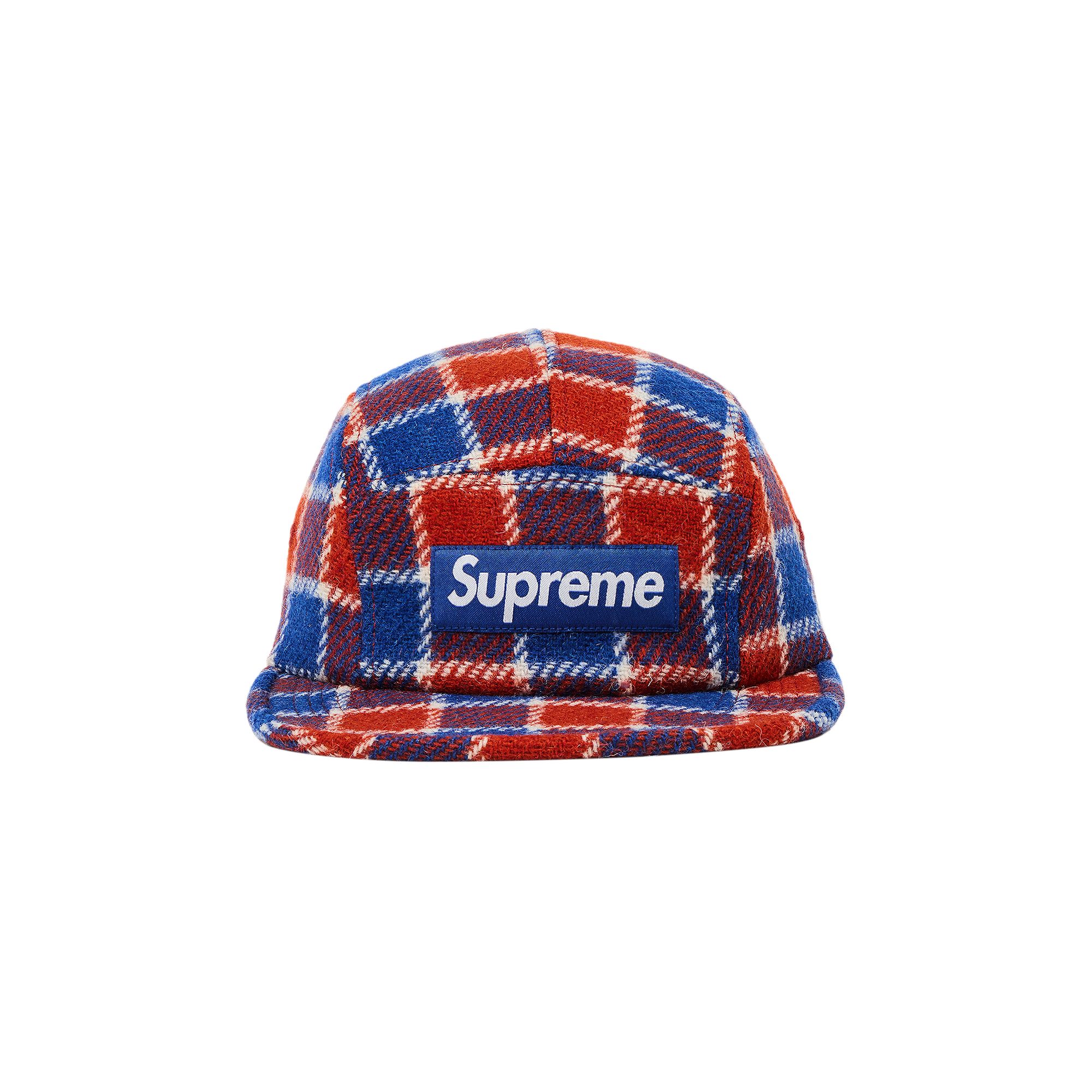 Pre-owned Supreme Harris Tweed Camp Cap 'red Plaid' | Men's Size Onesize