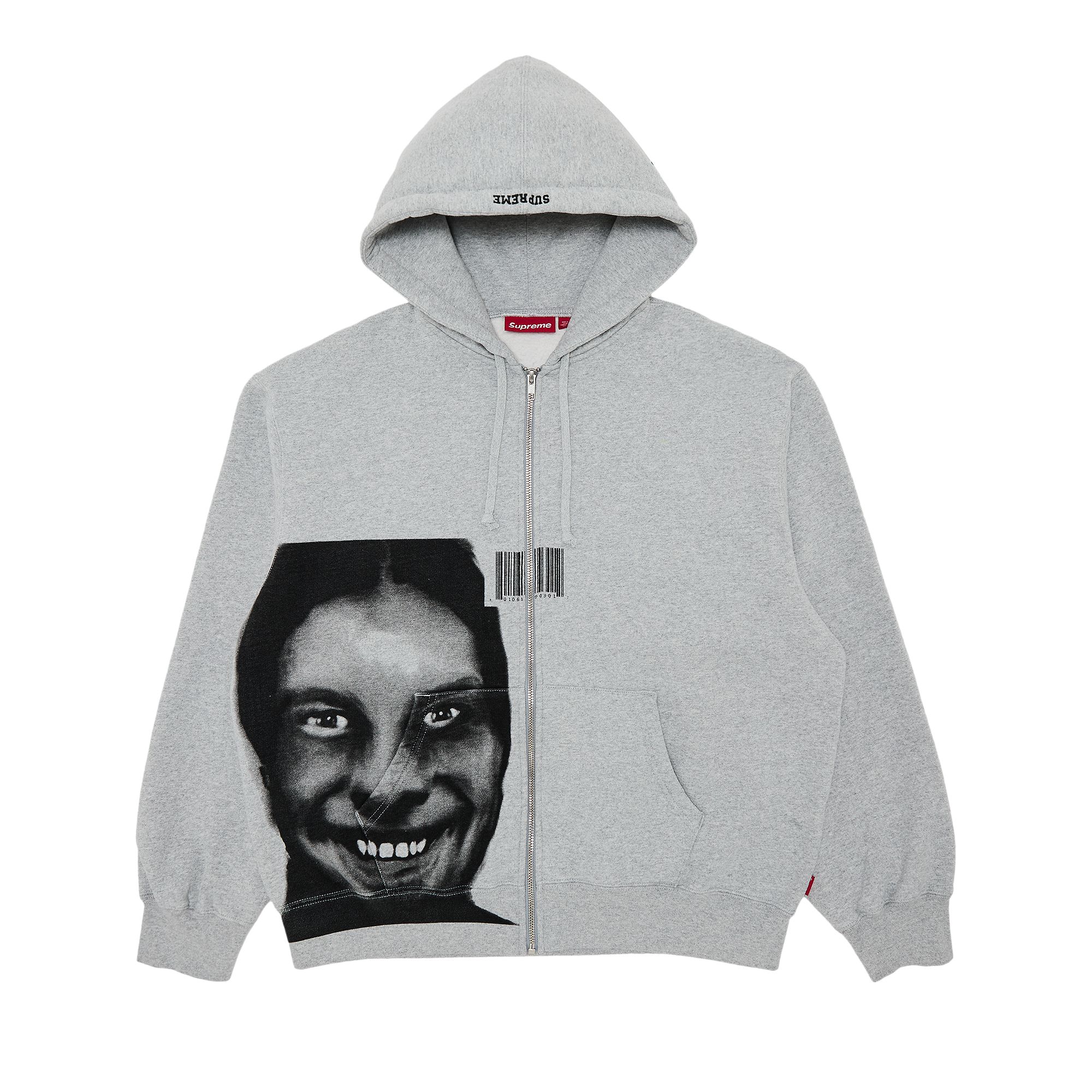 Pre-owned Supreme X Aphex Twin Zip Up Hooded Sweatshirt 'heather Grey' | Men's Size S