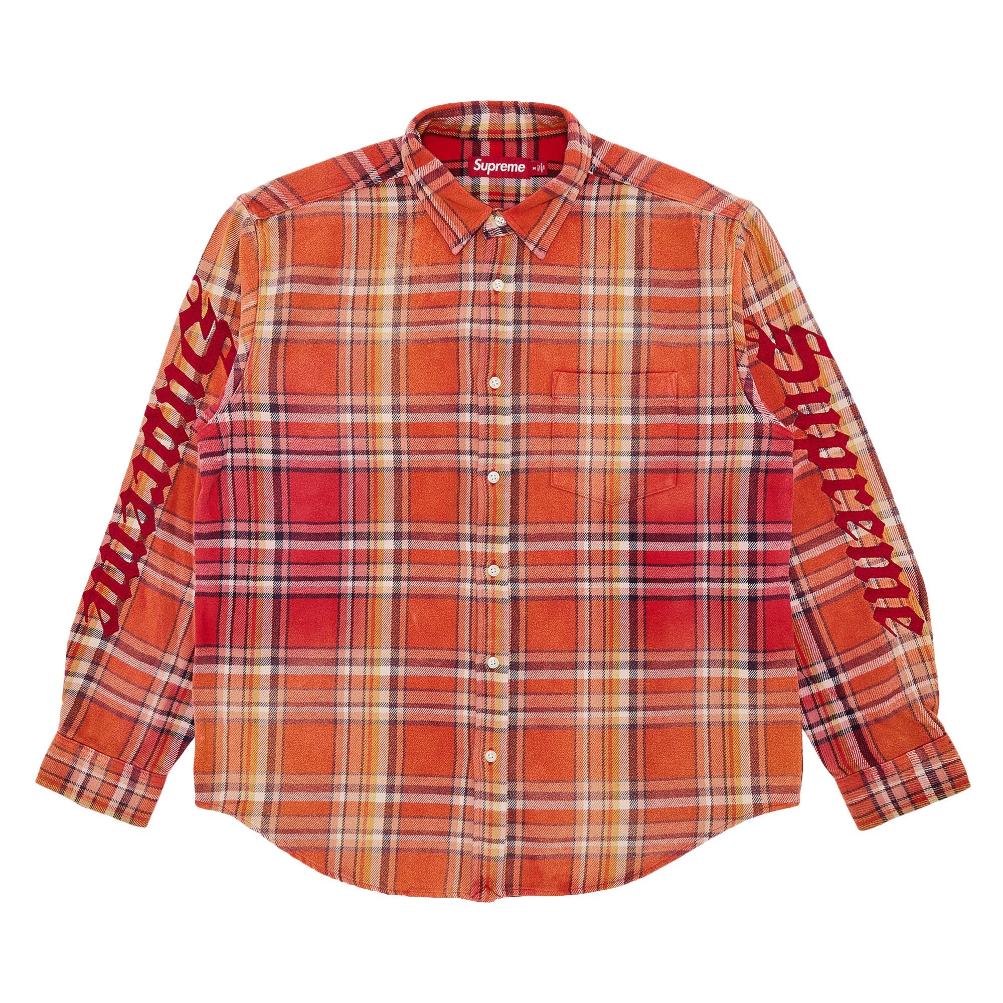 Pre-owned Supreme Old English Plaid Flannel Shirt 'orange' | Men's Size M