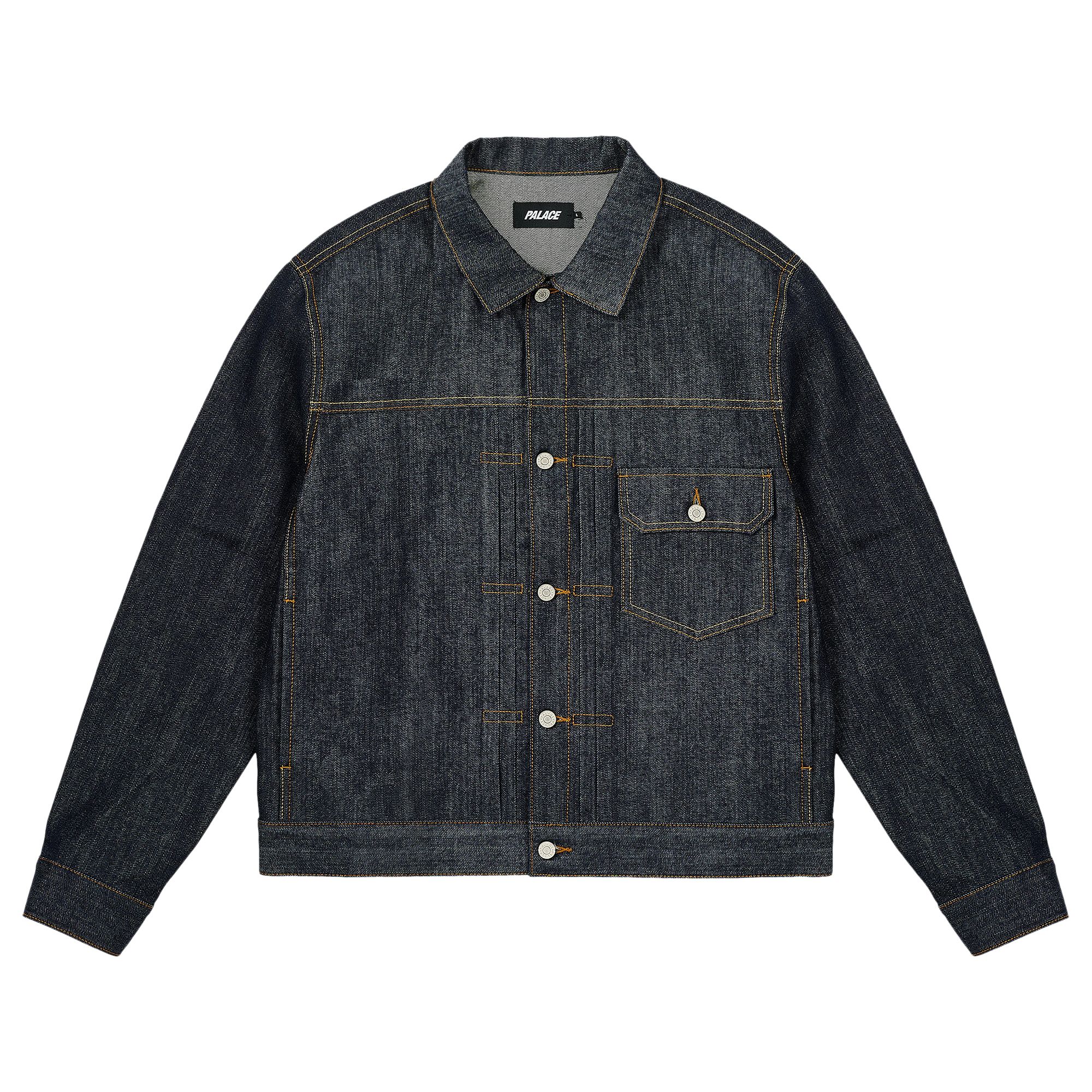 Pre-owned Palace Selvedge Denim Jacket 'raw' | Blue | Men's Size L