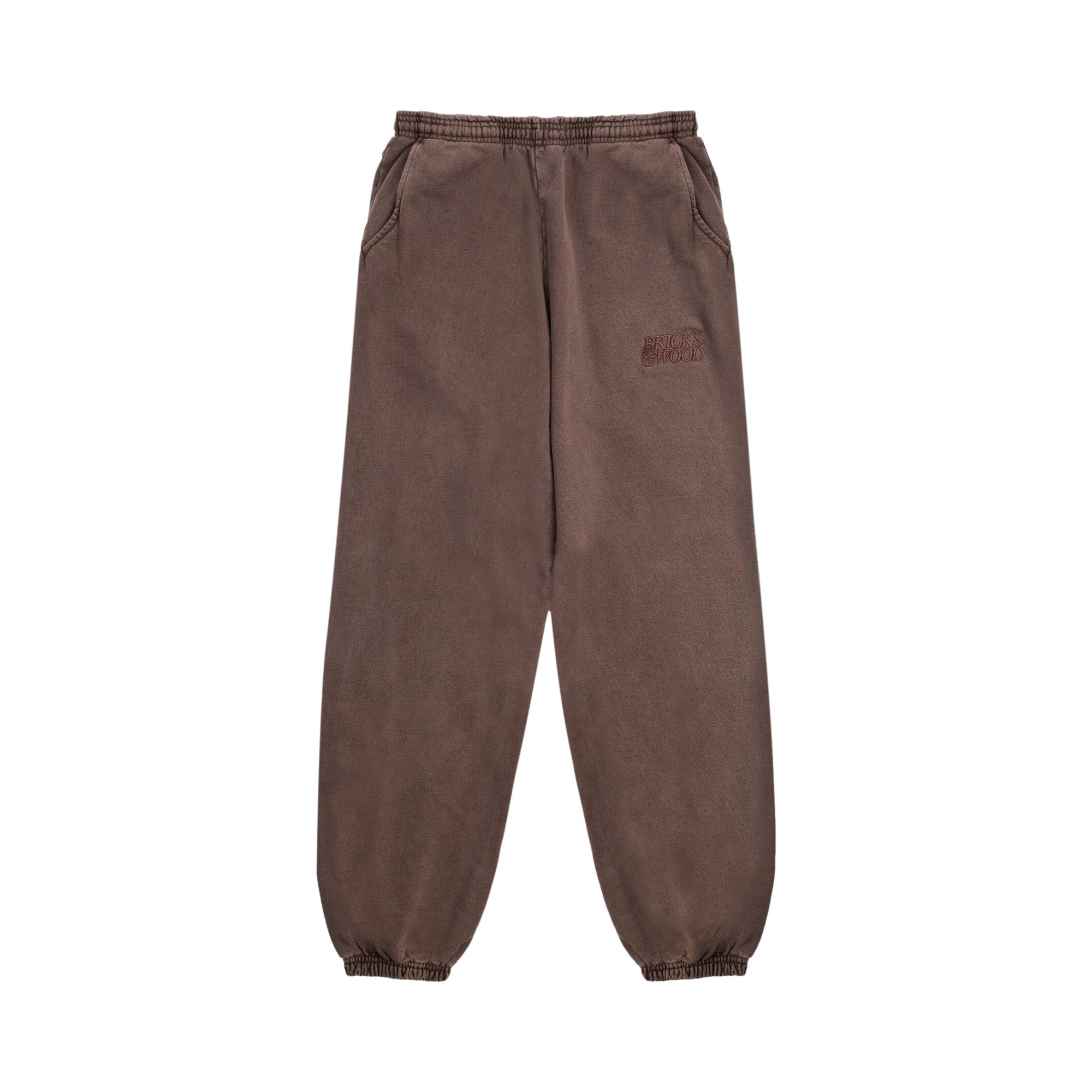 Pre-owned Bricks & Wood Core Logo Sweatpants 'clove' | Brown | Men's Size Xl