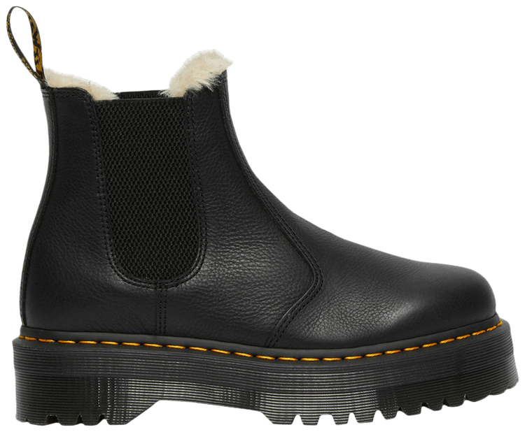 Dr Martens 2976 Faux Fur Lined Platform Chelsea Boot Black
