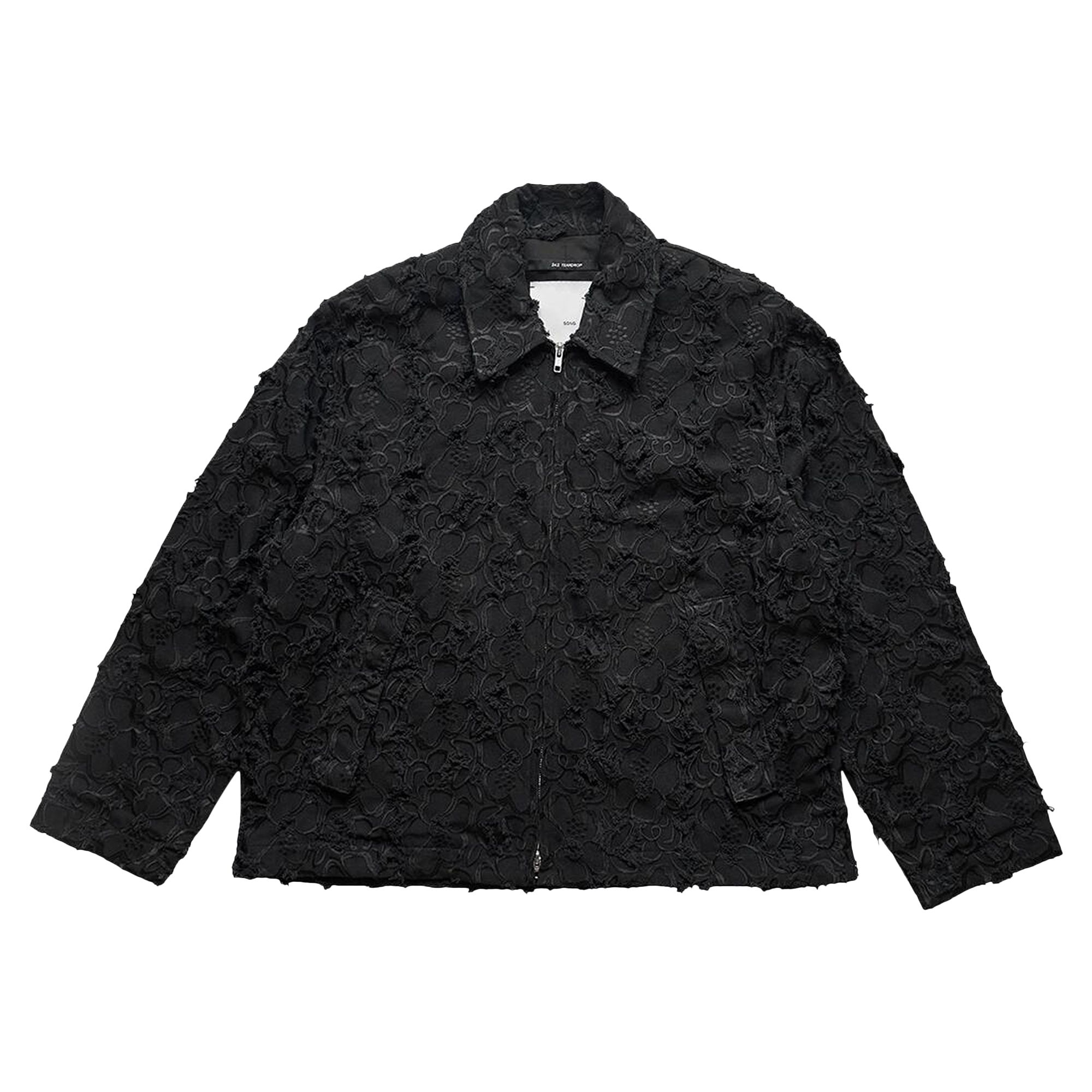 Pre-owned Song For The Mute Distressed Zip Up Jacket 'black' | Men's Size 50
