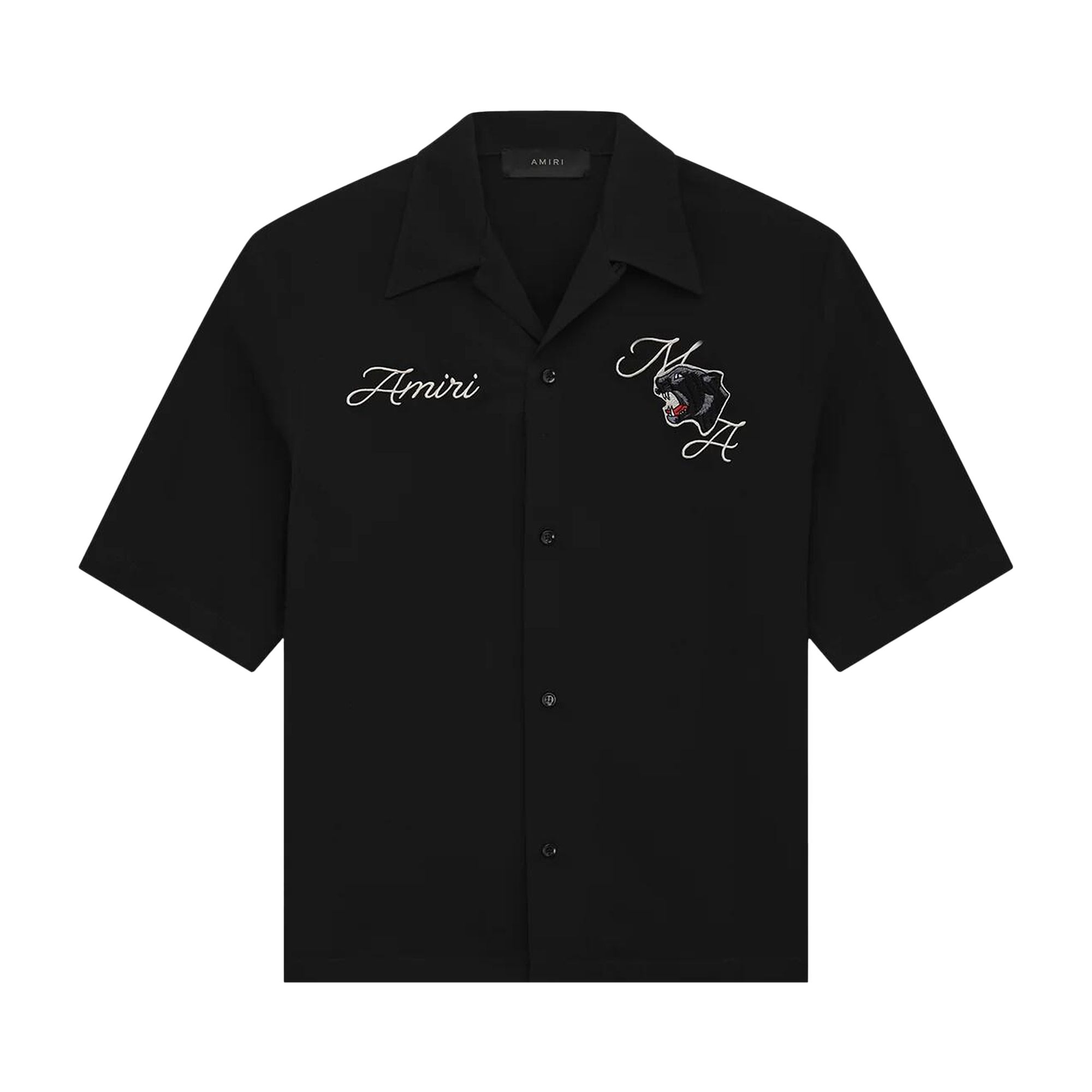 Pre-owned Amiri Panther Bowling Shirt 'black'