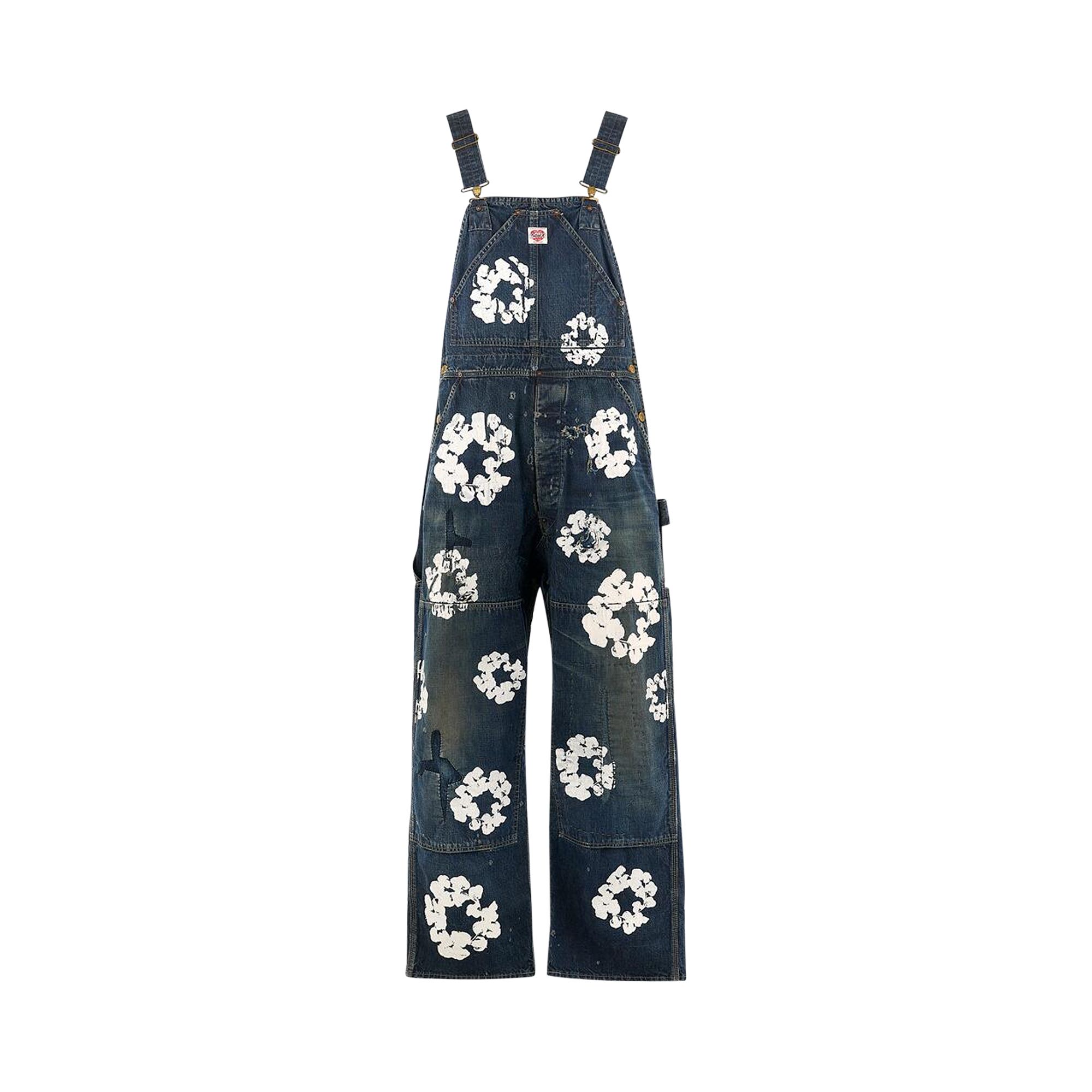Pre-owned Saint Mxxxxxx X Denim Tears Wreath Overalls 'blue' | Men's Size Xl