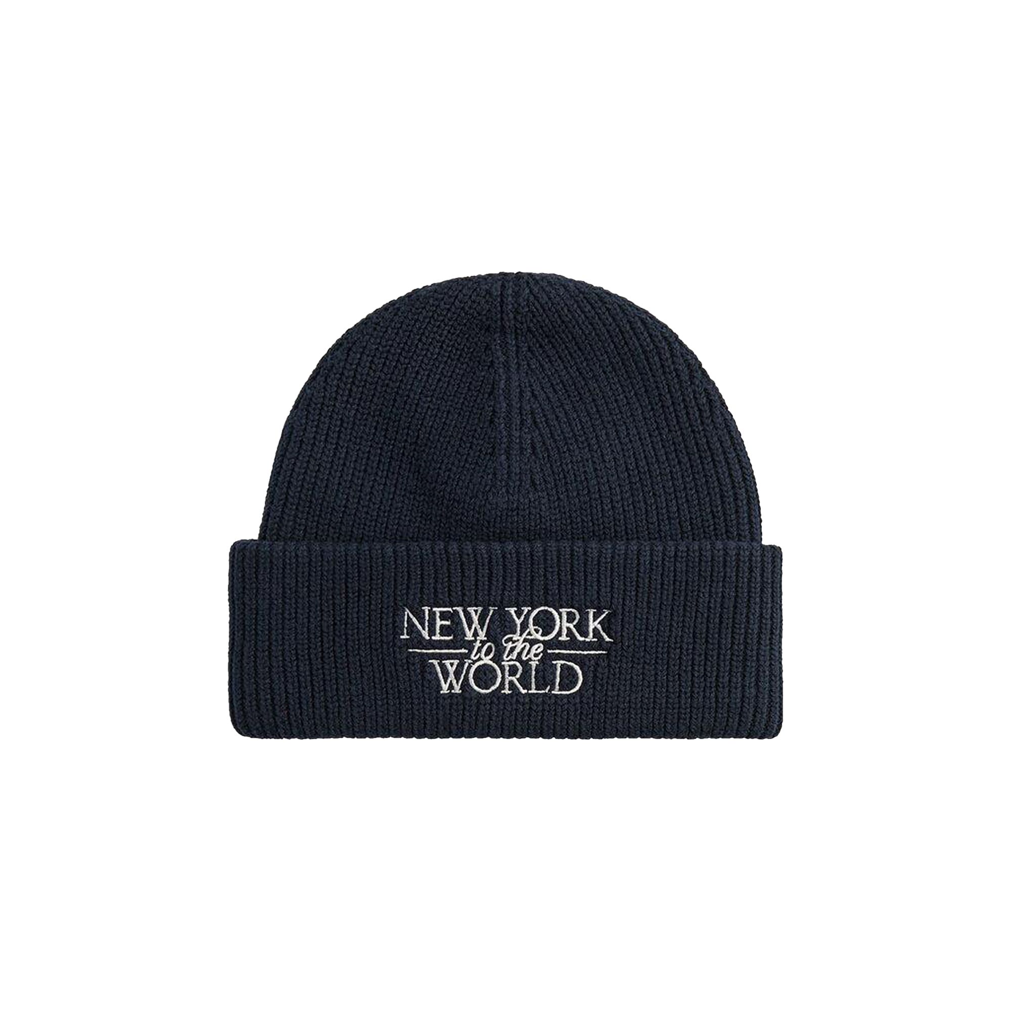 Pre-owned Kith Ny To The World Mia Beanie 'nocturnal' | Blue | Men's Size Onesize