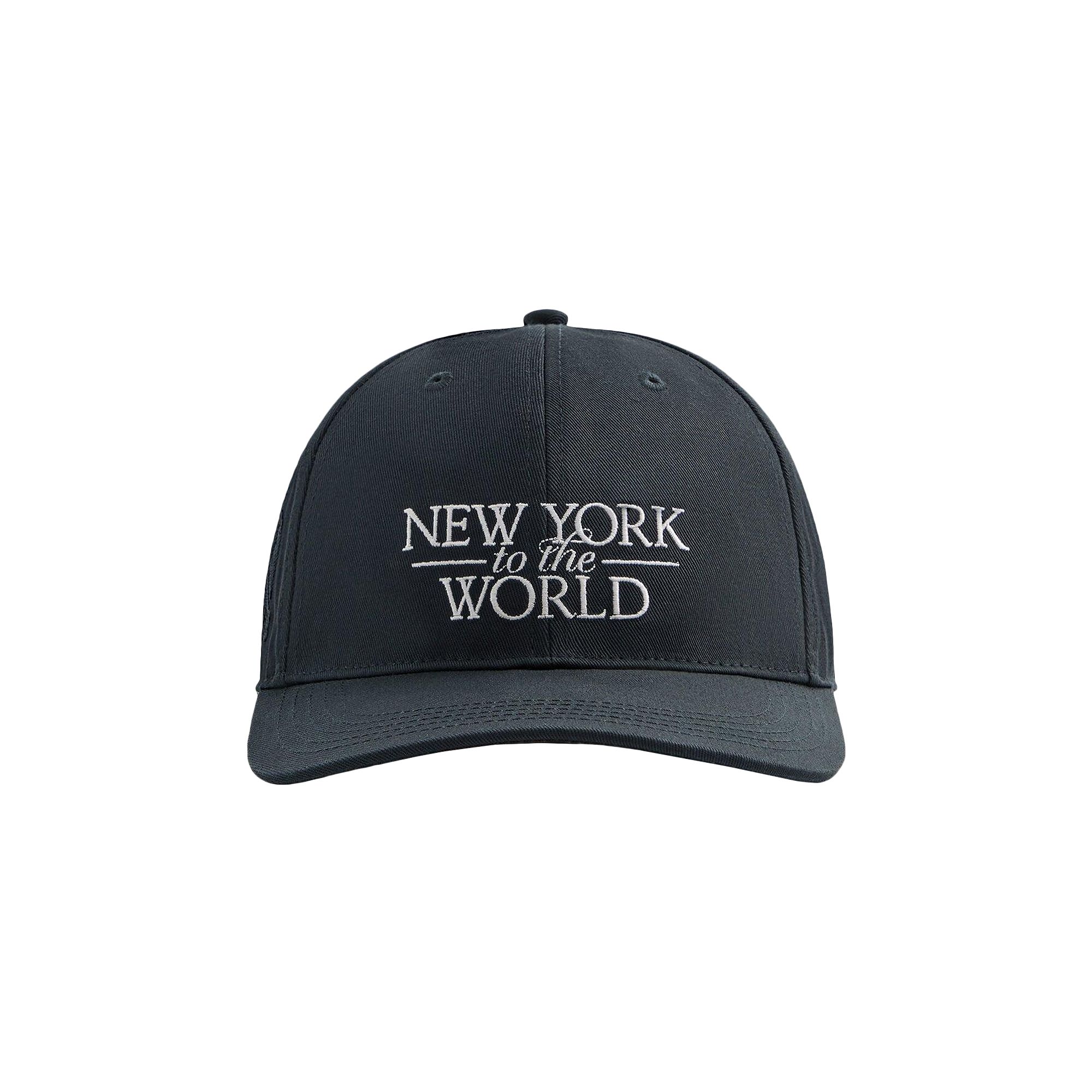 Pre-owned Kith Ny To The World Twill Aaron Cap 'nocturnal' | Blue | Men's Size Onesize