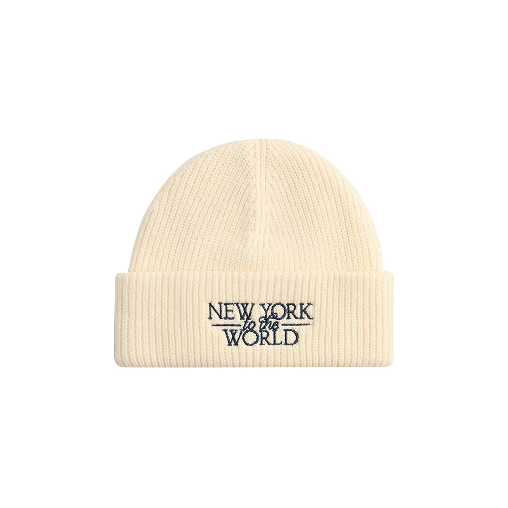 Pre-owned Kith Ny To The World Mia Beanie 'sandrift' | Cream | Men's Size Onesize In White