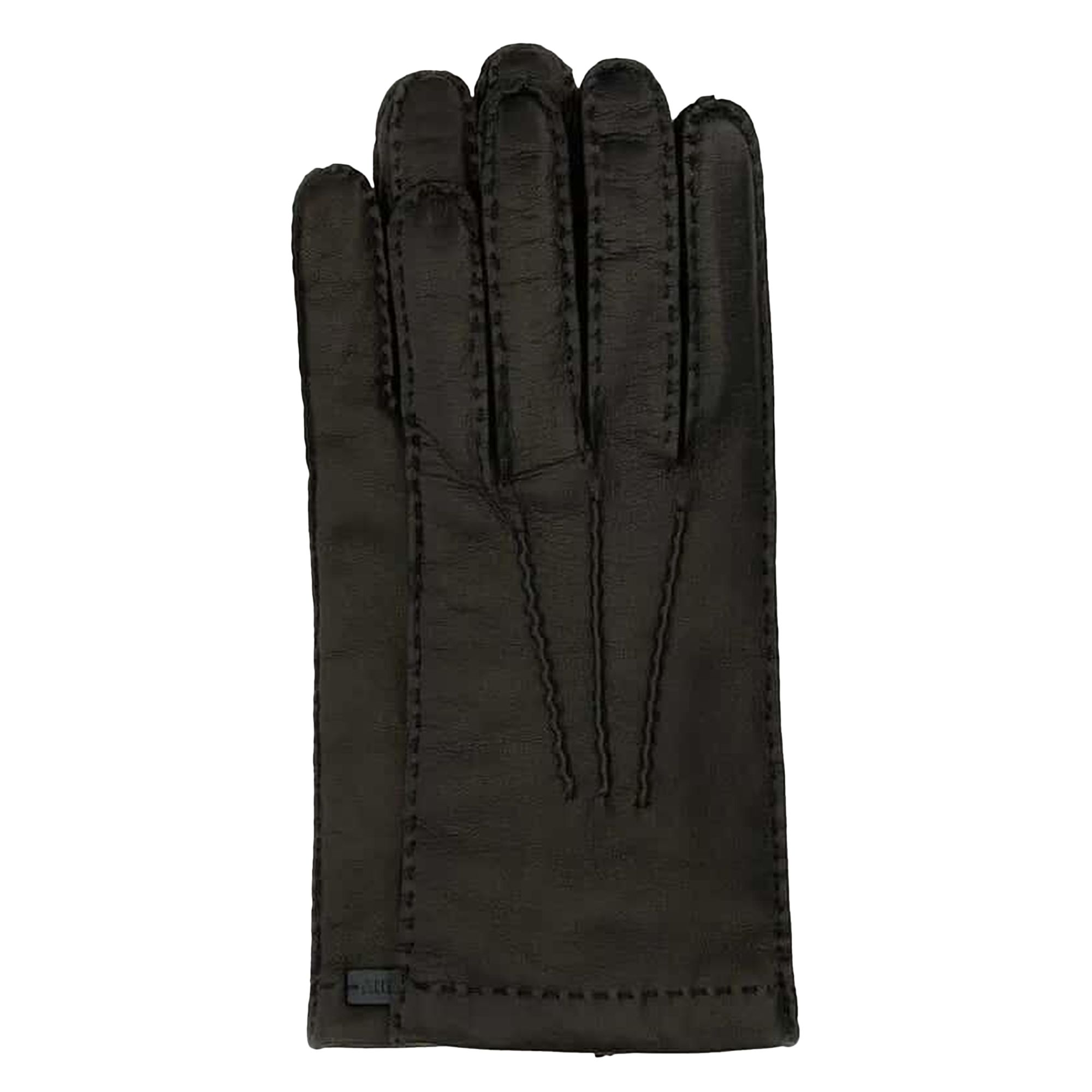 Pre-owned Miu Miu Ochre Suede Gloves 'black' | Women's Size 8