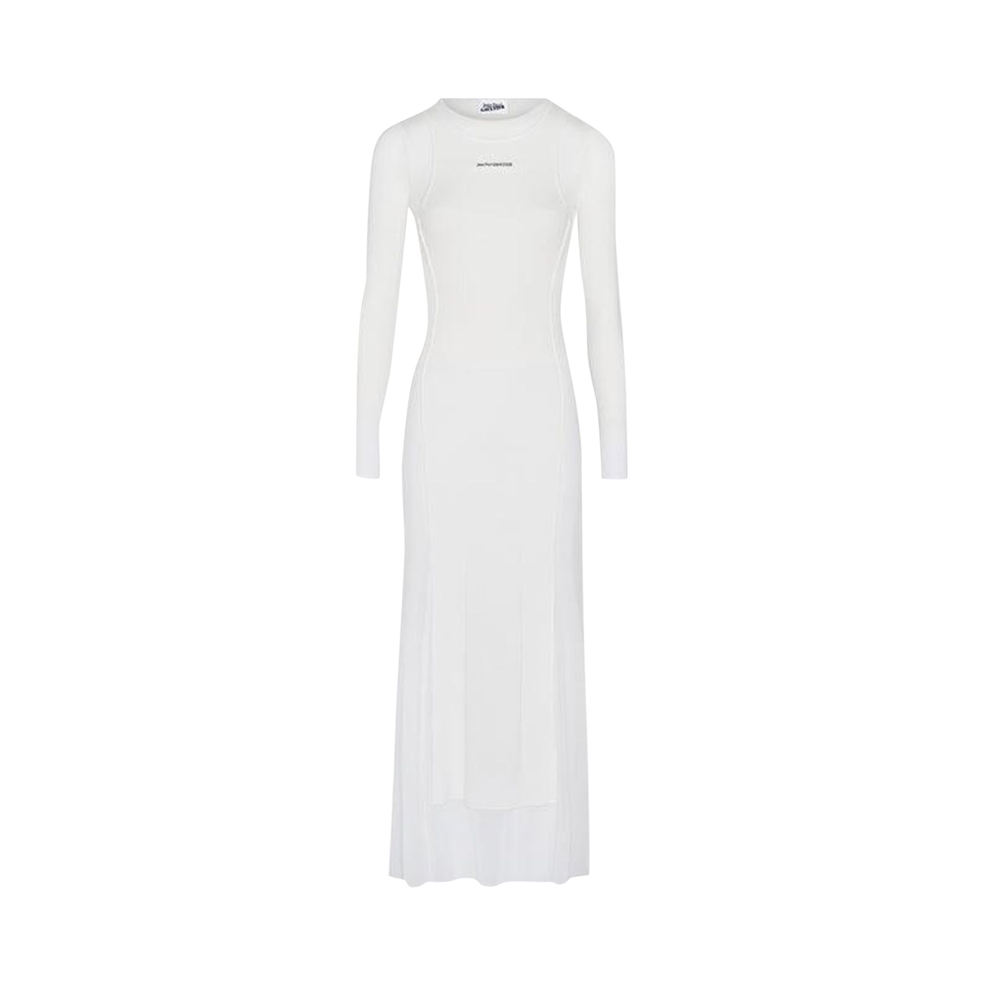 Pre-owned Jean Paul Gaultier Rib Petit Grand Application Mesh Long Dress 'white/white'