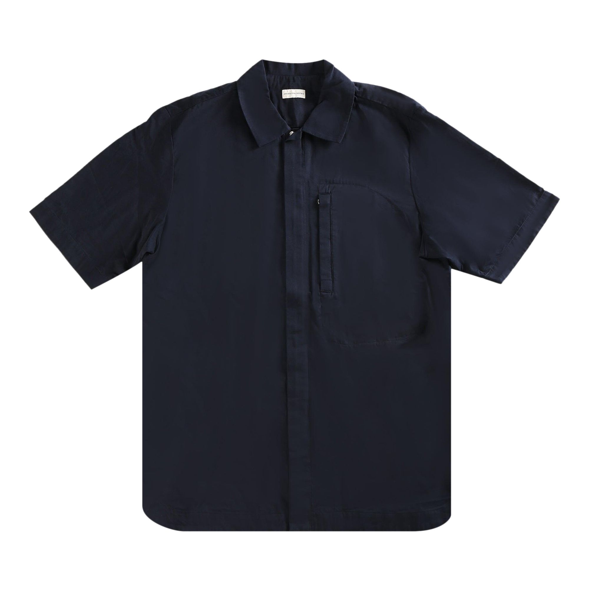 Pre-owned Dries Van Noten Zip Closure & Chest Zip Pocket Shirt 'navy' | Blue | Men's Size M