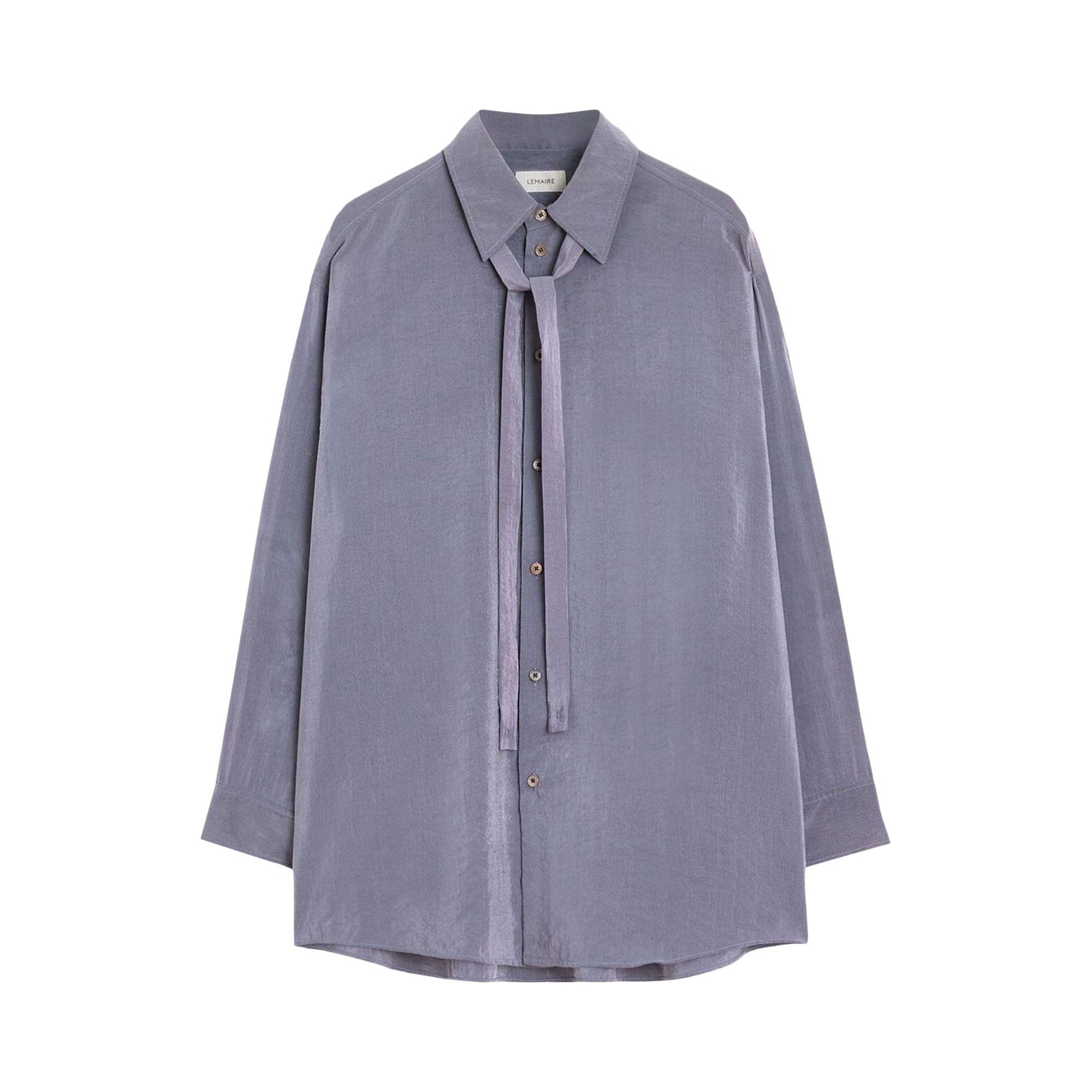 Pre-owned Lemaire Long Shirt With Tie 'asphalt' | Grey | Women's Size 36 In Gray