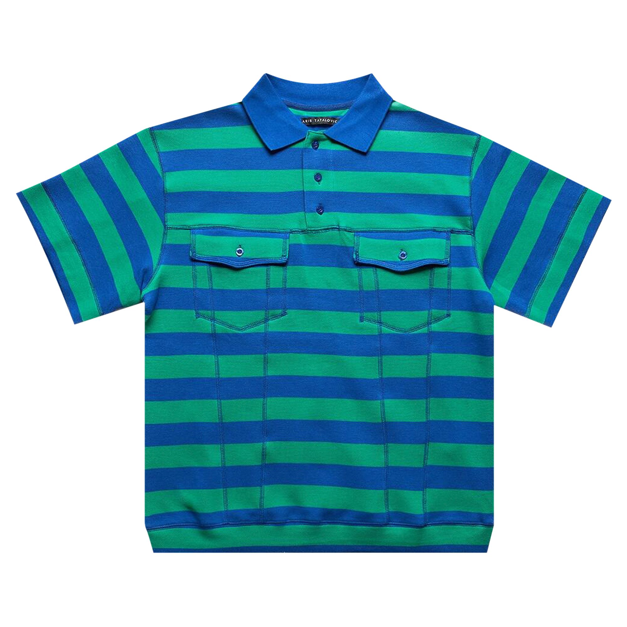 Pre-owned Aris Tatalovich Stripe Trucker Polo 'blue' | Men's Size S