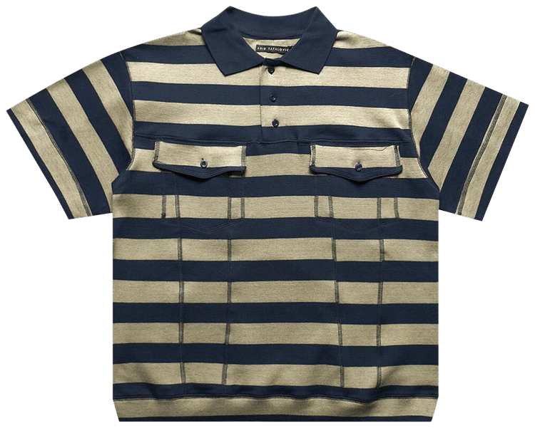 トップス ARIS TATALOVICH STRIPE TRUCKER POLO Stripe Trucker Polo Green – ESSXNYC