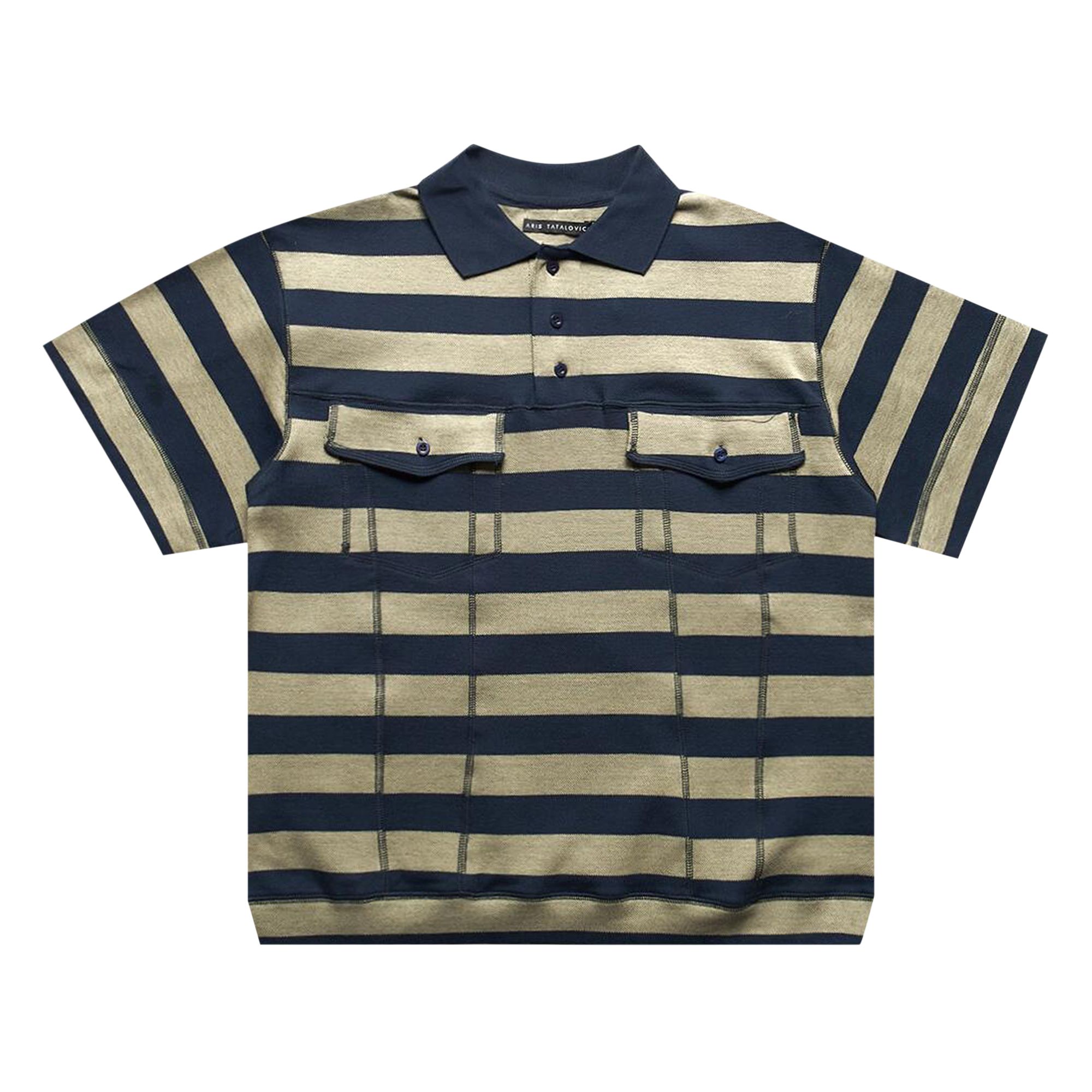 Pre-owned Aris Tatalovich Stripe Trucker Polo 'green' | Men's Size Xl