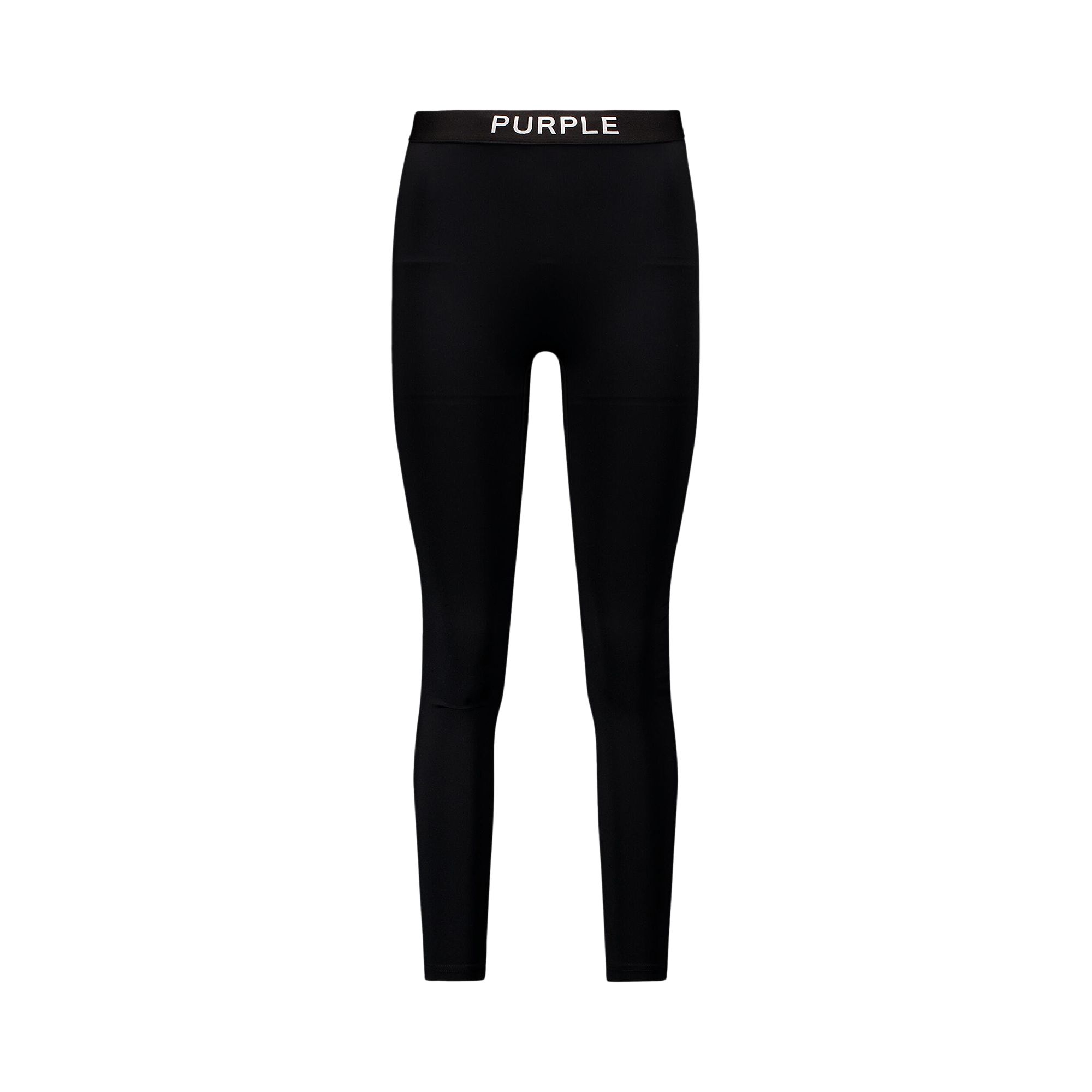 Pre-owned Purple Brand Nylon Knit Leggings 'black' | Women's Size Xl