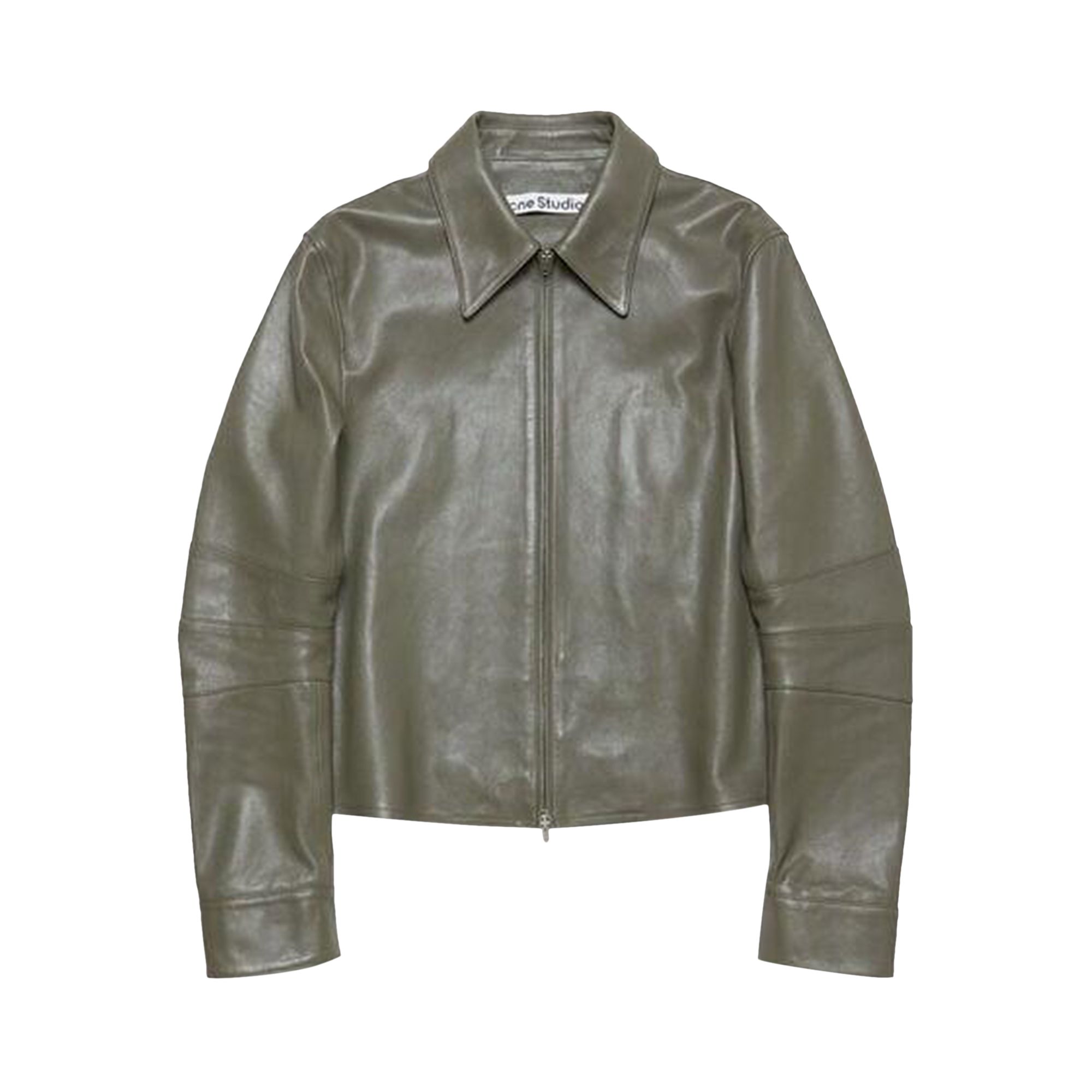 Pre-owned Acne Studios Leather Jacket 'dusty Green' | Men's Size 48