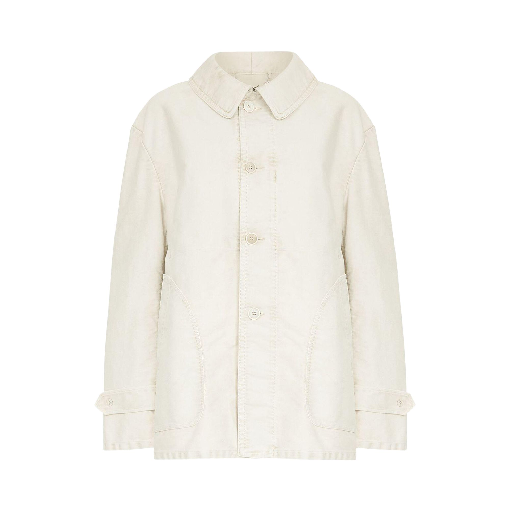 Pre-owned Maison Margiela Sports Jacket 'nut Wash' | White | Women's Size 38