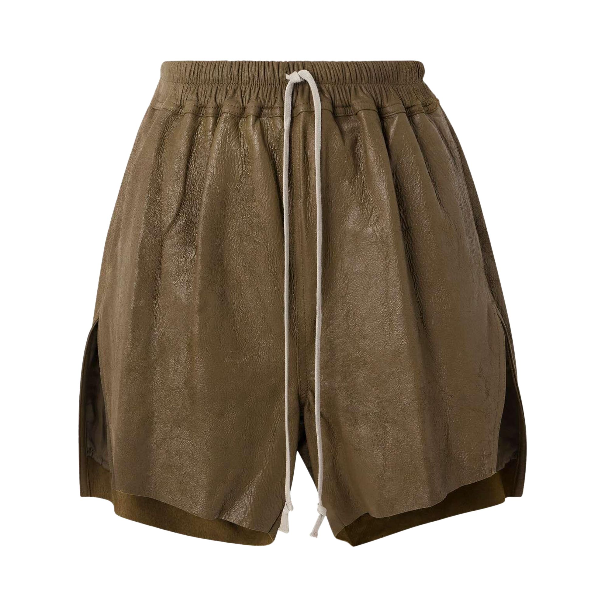 Pre-owned Rick Owens Leather Boxer Shorts 'dust' | Brown | Men's Size 56