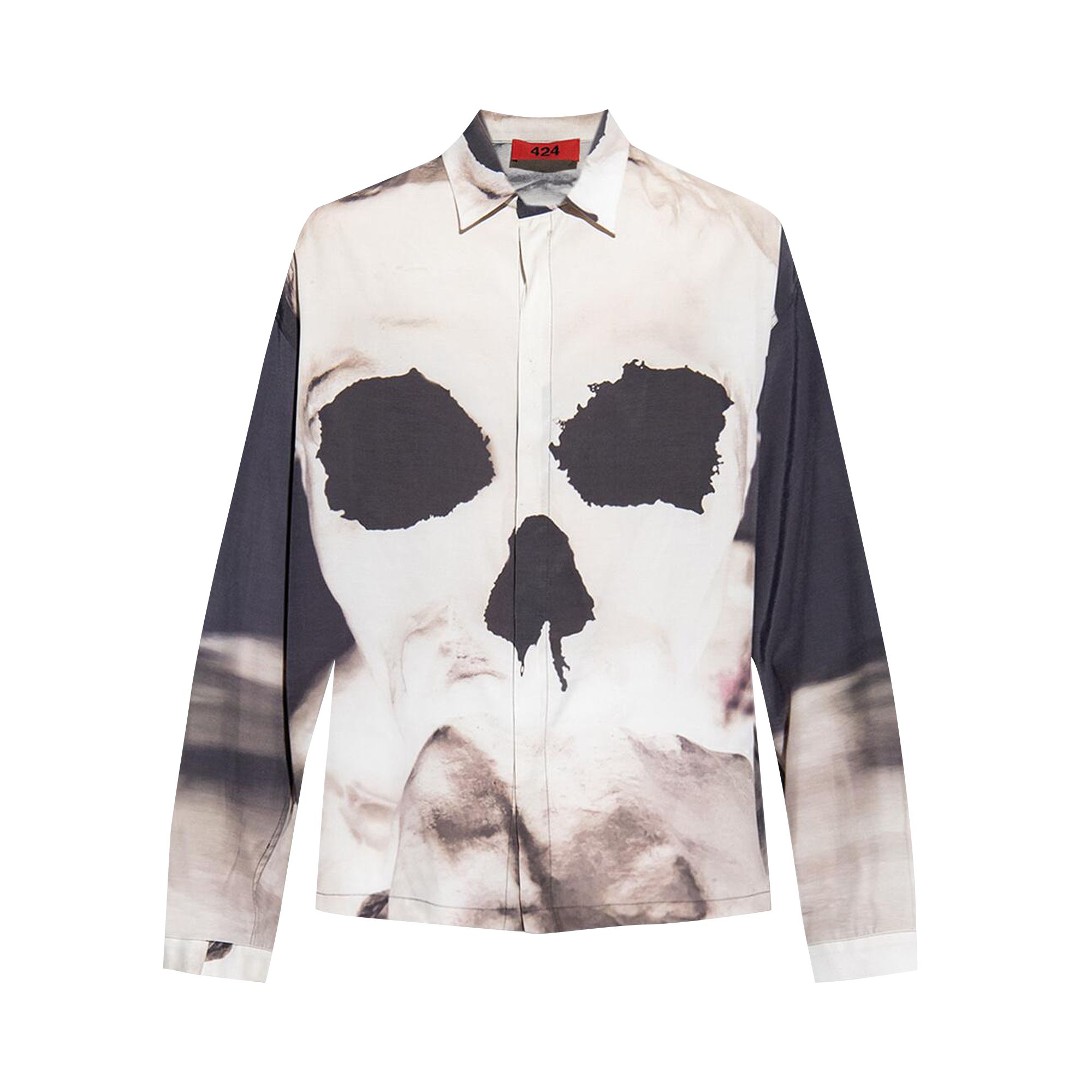 Pre-owned 424 Skull Print Long-sleeve Shirt 'orange' | Men's Size S