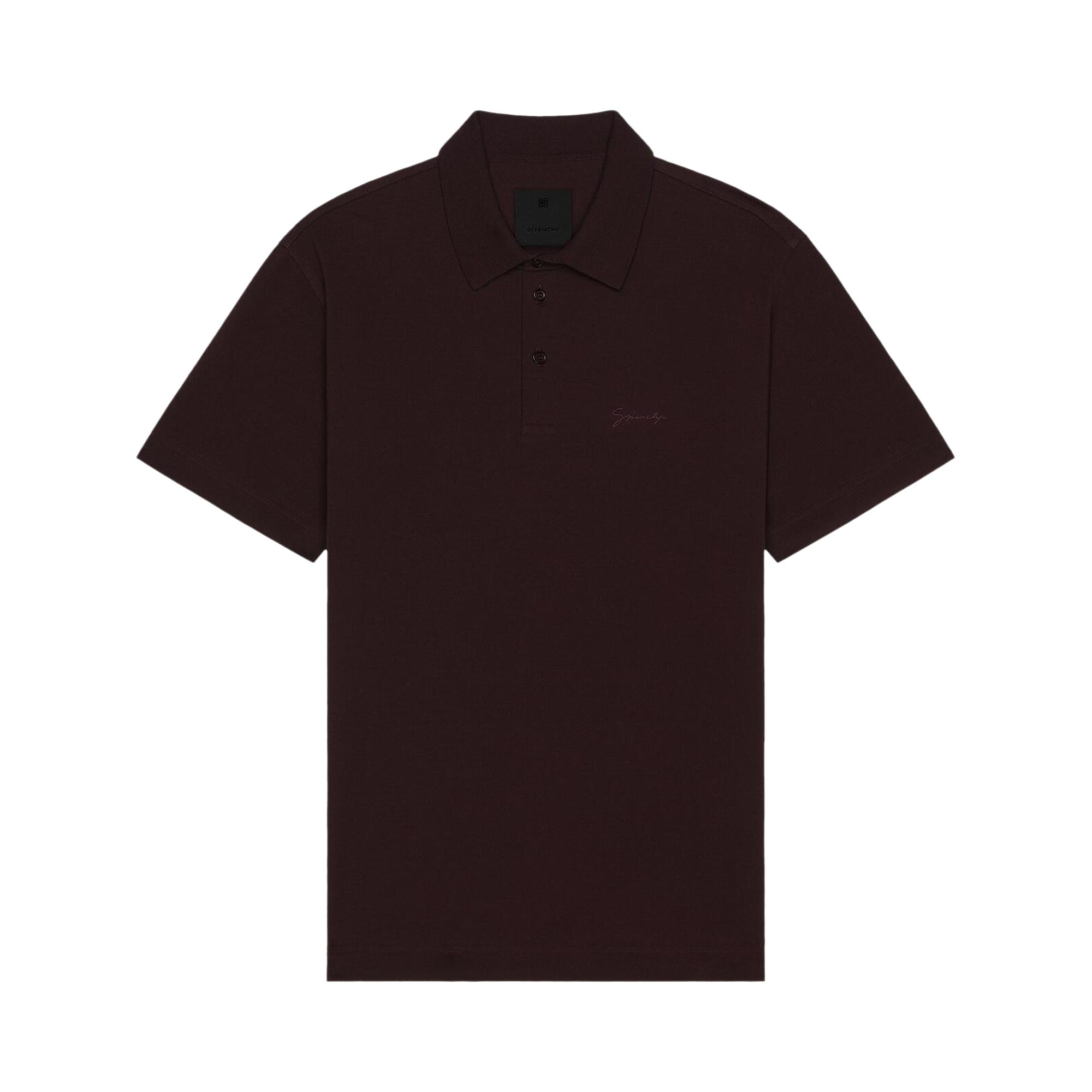 Pre-owned Givenchy Logo Embroidered Polo Shirt 'burgundy' | Men's Size M