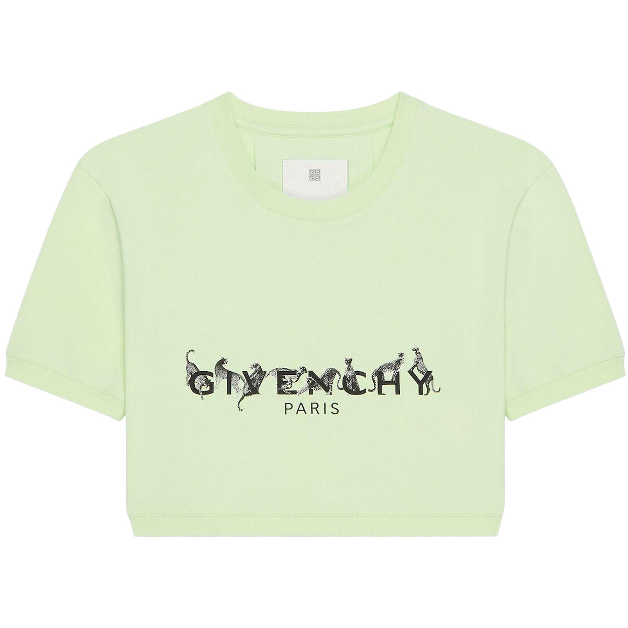 Pre-owned Givenchy Logo Printed Cropped T-shirt 'pale Green' | Women's Size M