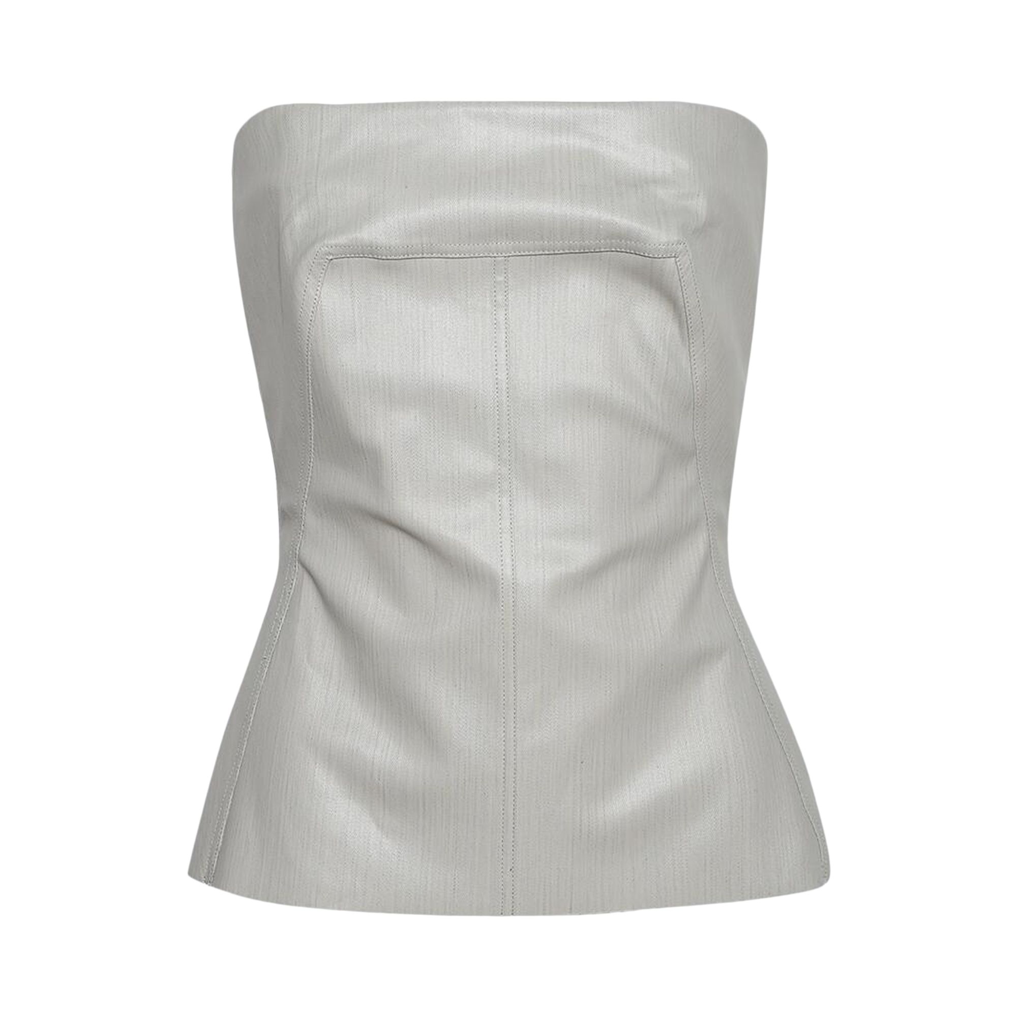 Pre-owned Rick Owens Denim Bustier Top 'dinge' | Grey | Women's Size 46