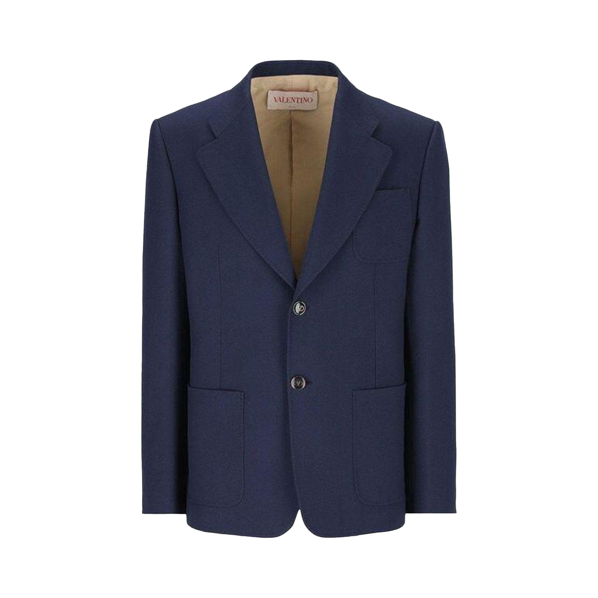 Pre-owned Valentino Single Breasted Straight Hem Jacket 'indaco' | Blue | Men's Size 54