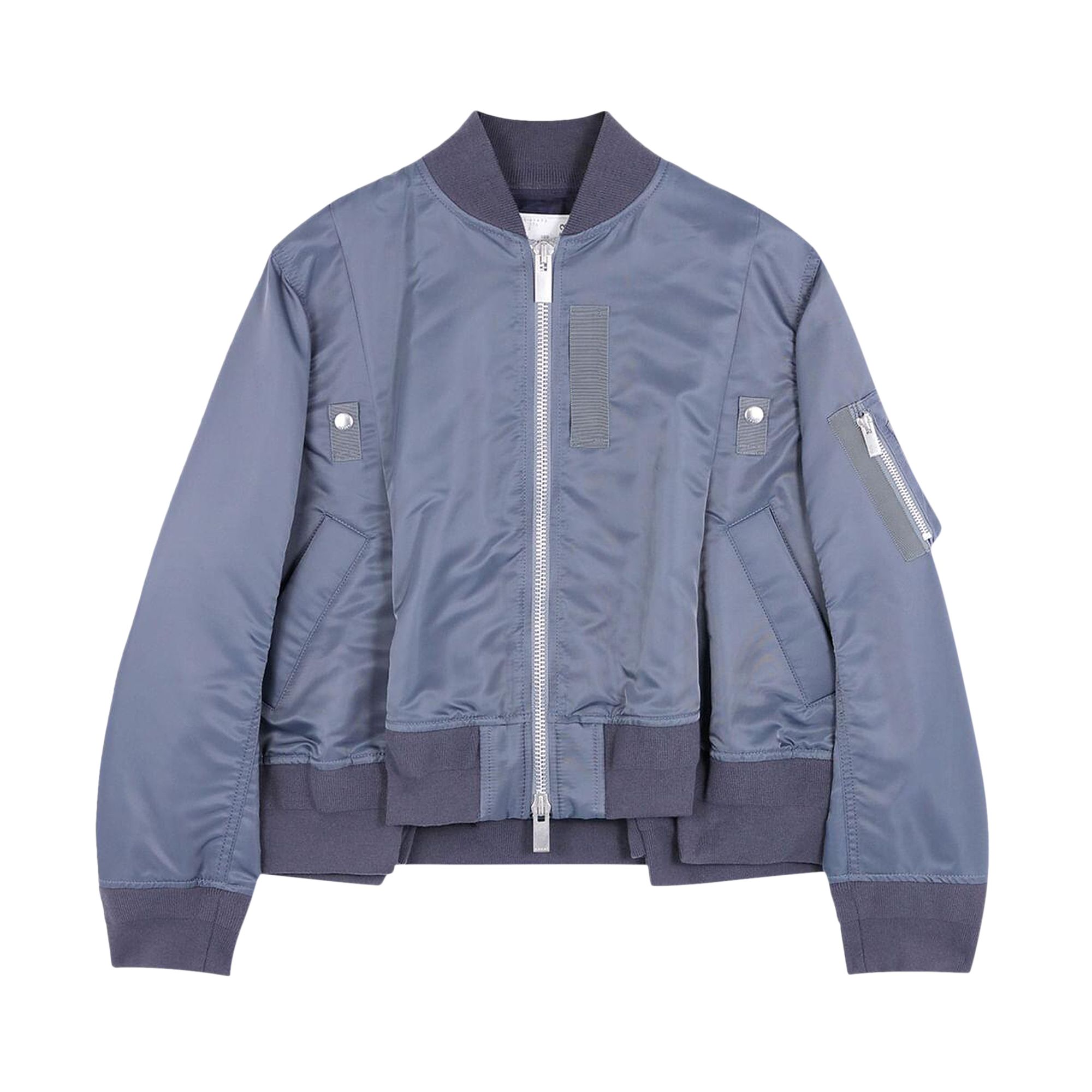 Pre-owned Sacai Nylon Twill Blouson 'blue Grey' | Women's Size 2