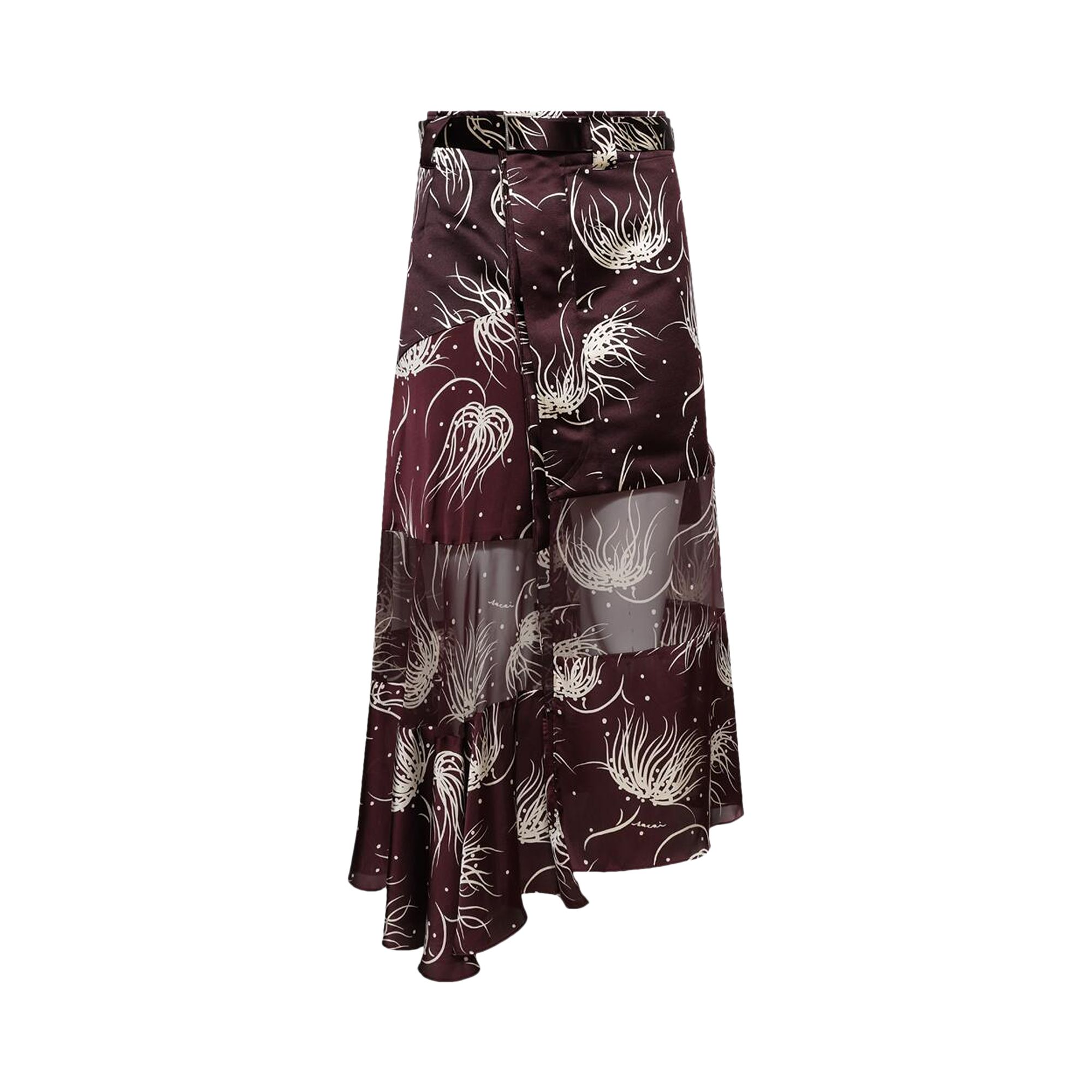 Pre-owned Sacai Dot Flower Print Skirt 'bordeaux' | Red | Women's Size 1