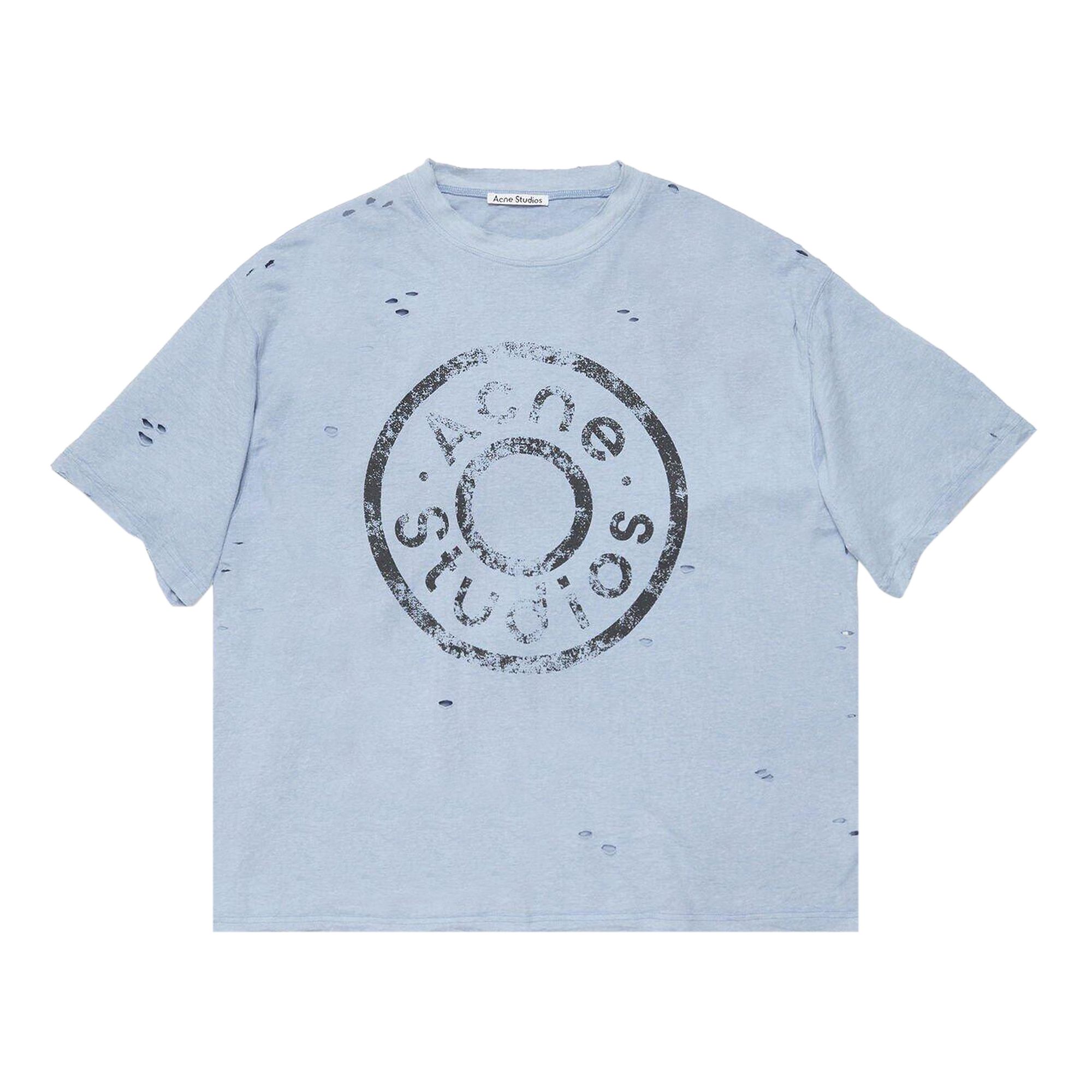 Pre-owned Acne Studios Logo Relaxed Fit T-shirt 'ice Blue' | Men's Size S