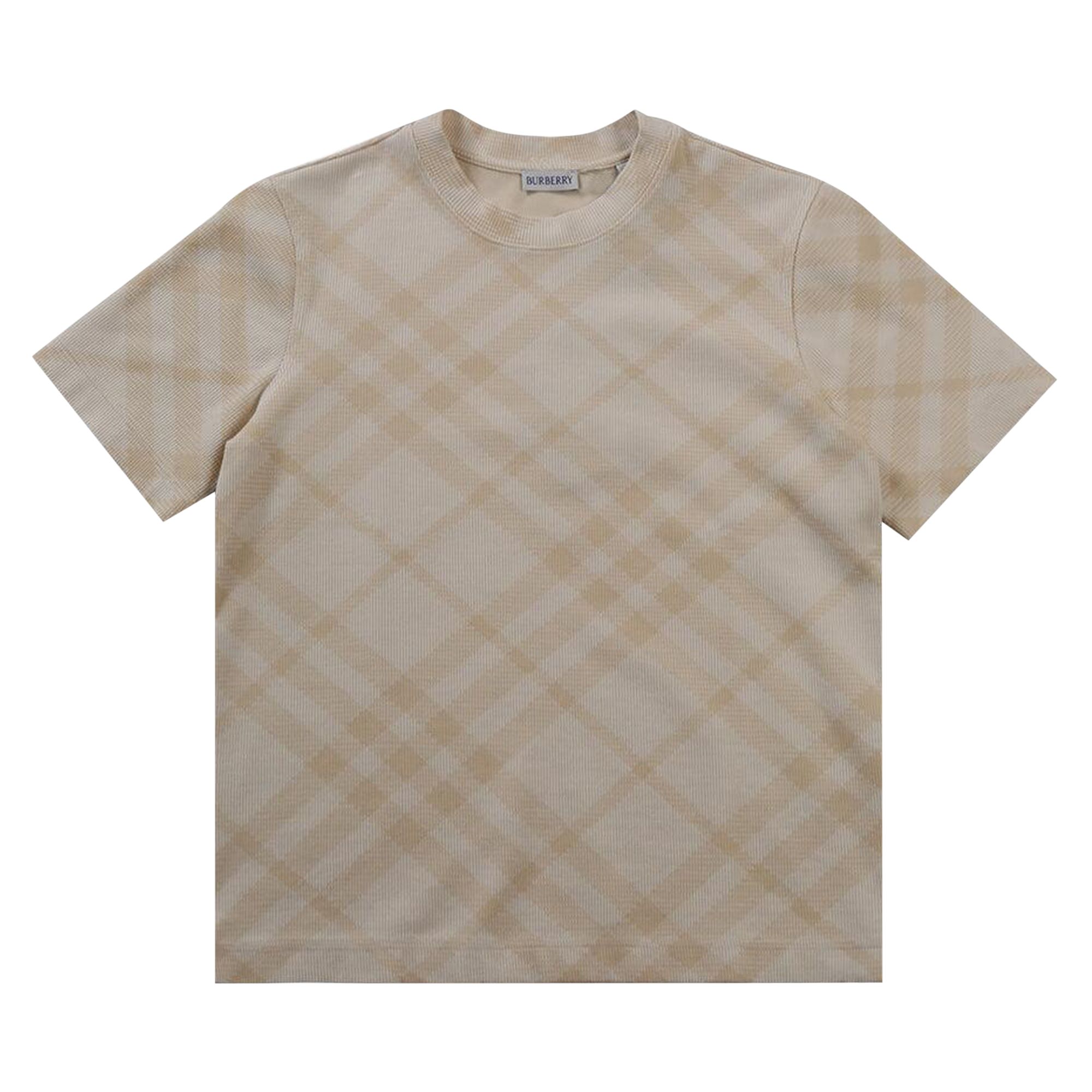 Pre-owned Burberry Check Pattern T-shirt 'beach' | Tan | Women's Size S In Brown
