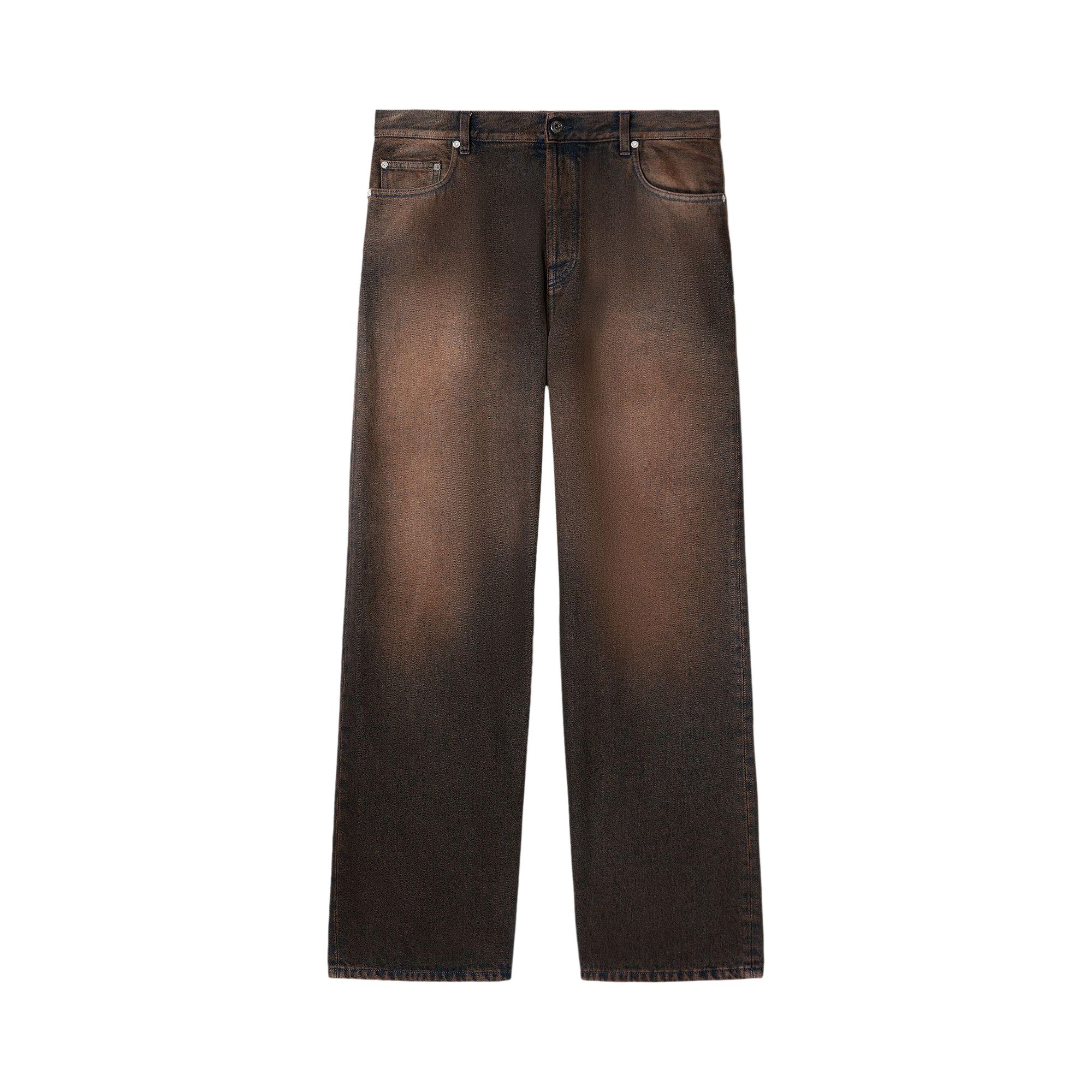 Pre-owned Off-white Overdyed Straight Jeans 'brown' | Men's Size 34