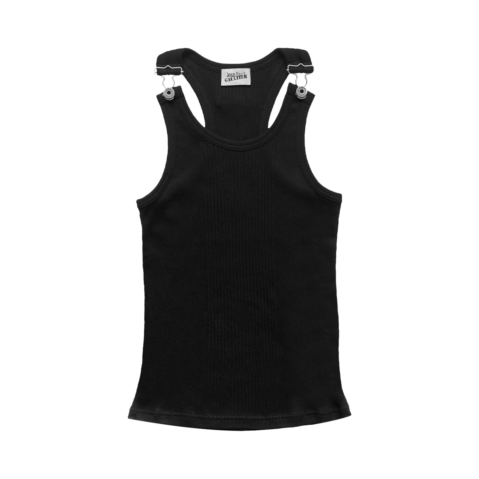 Pre-owned Jean Paul Gaultier Overall Buckle Ribbed Tank Top 'black' | Women's Size S