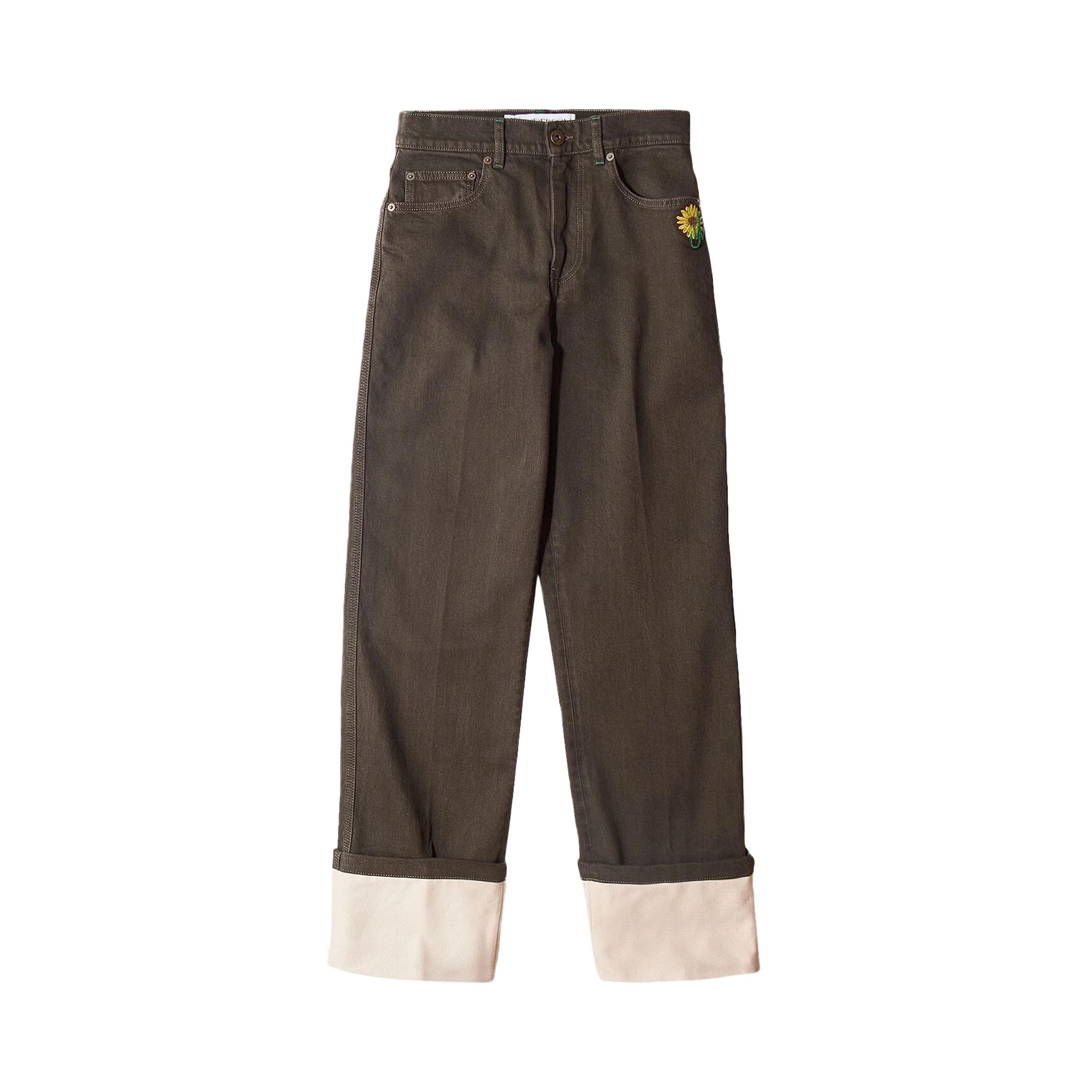 Pre-owned Jw Anderson Contrast Turn Up Jeans 'brown' | Men's Size 32