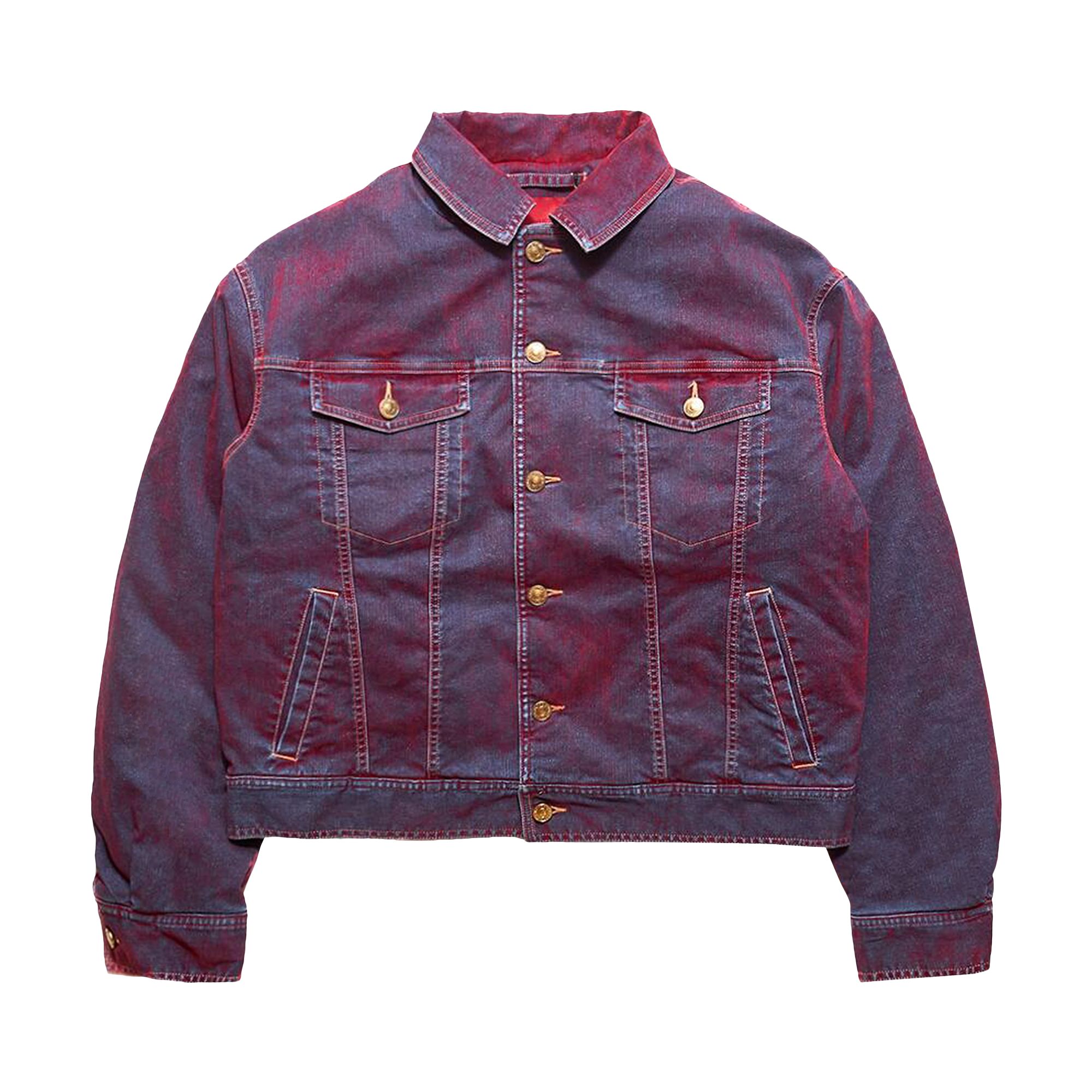 Pre-owned Kusikohc Padded Multi Rivet Denim Jacket 'red' | Men's Size M